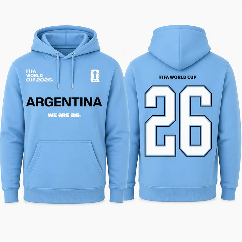FIFA World Cup 2026 Argentina Hoodie – Official Albiceleste "We Are 26" Pullover