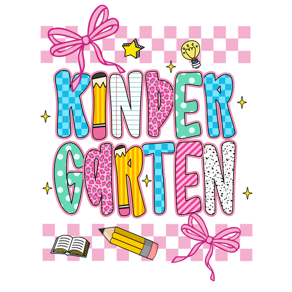 Kindergarten Pink | DTF Back To School Designs