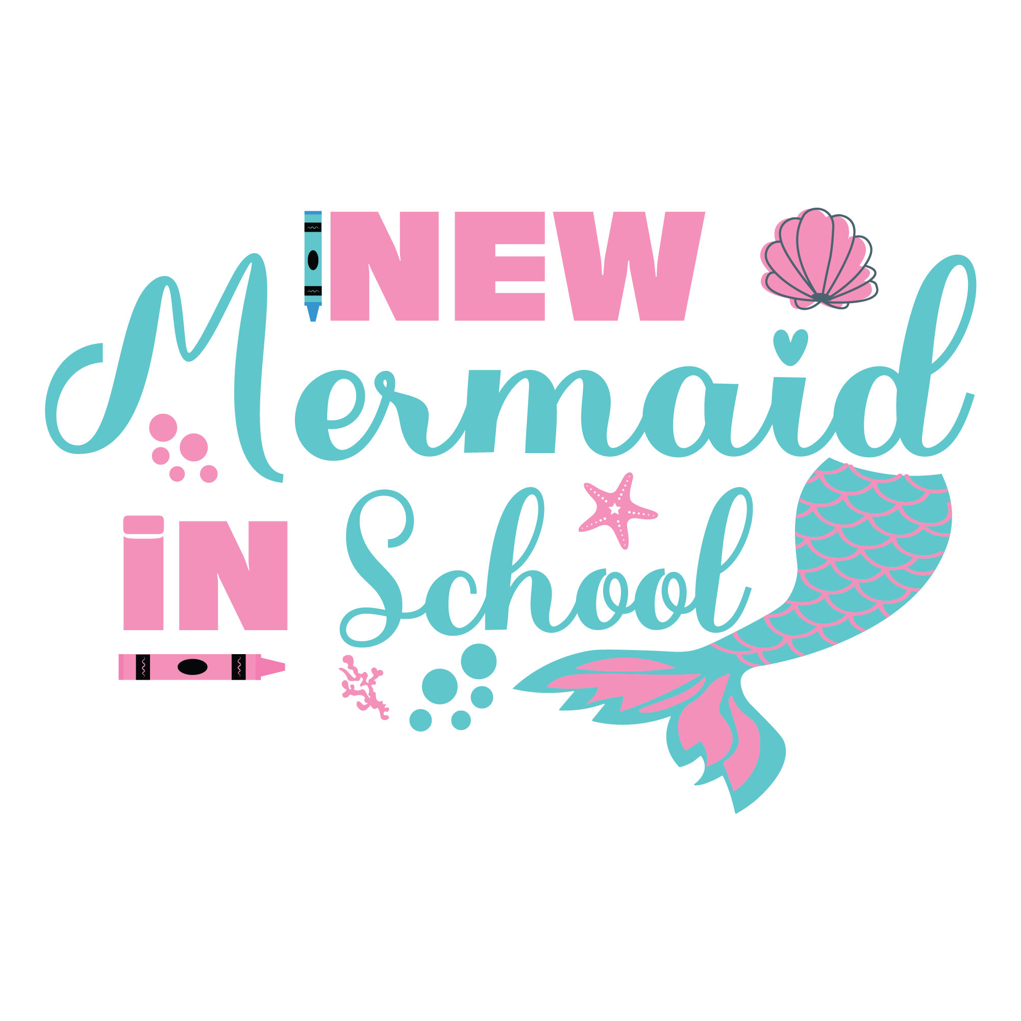 New Mermaid In School | Back To School DTF Ready To Press Designs