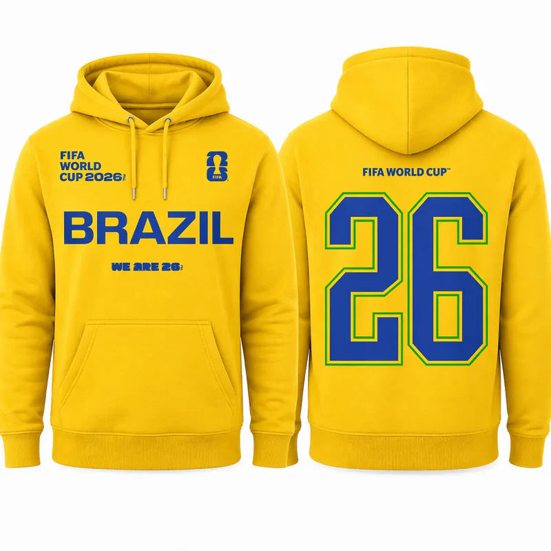 FIFA World Cup 2026 Brazil Hoodie – Official Seleção "We Are 26" Pullover
