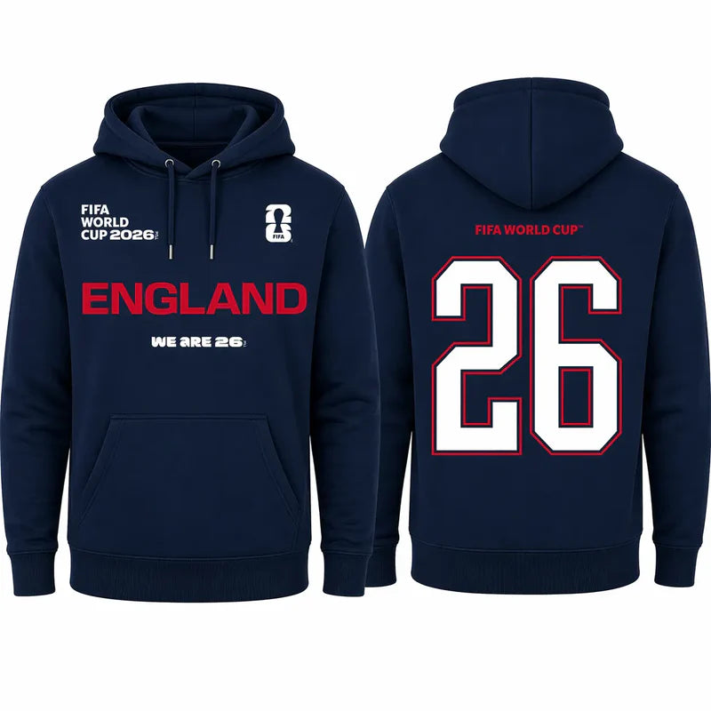 FIFA World Cup 2026 England Hoodie – Official Three Lions "We Are 26" Pullover