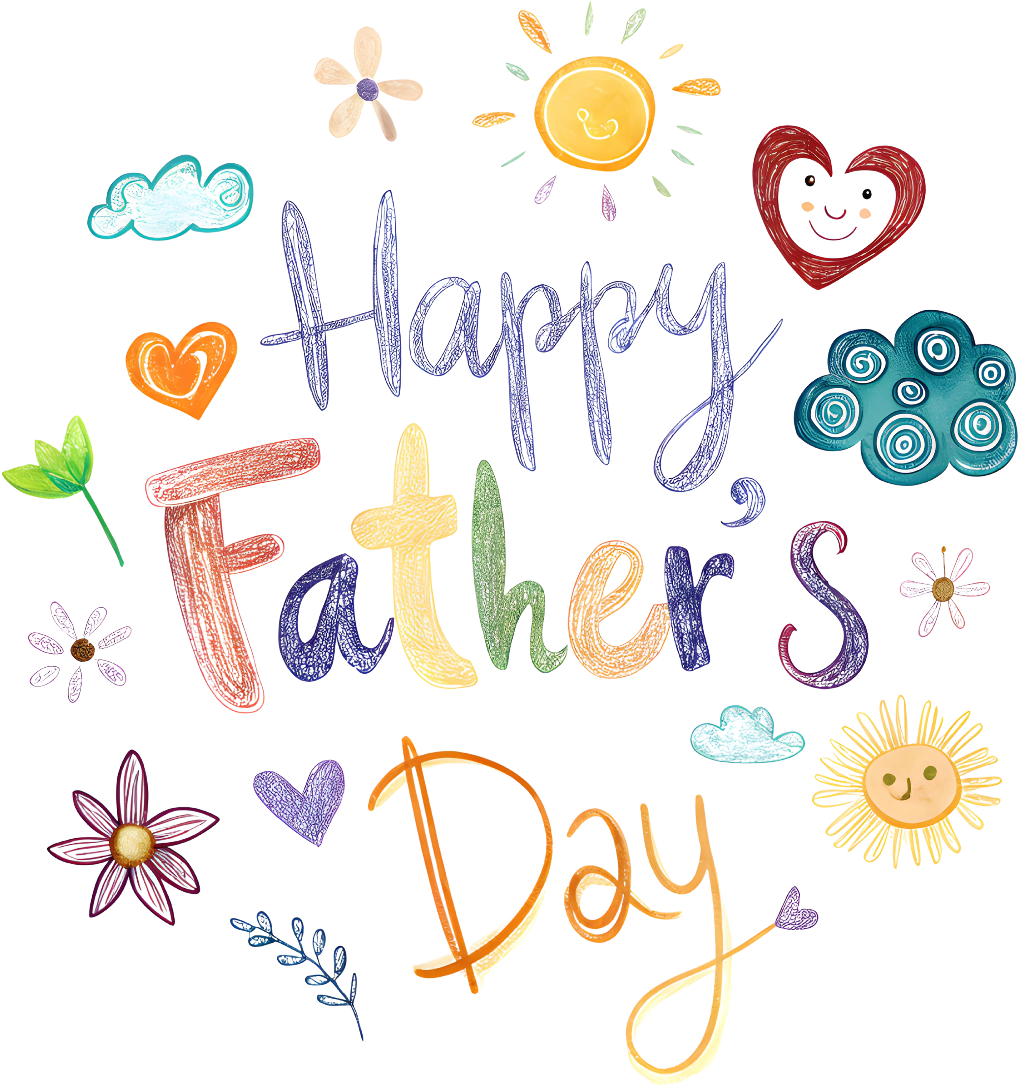 Colorful Happy Father’s Day Crayon Design | Father's Day Ready To Press