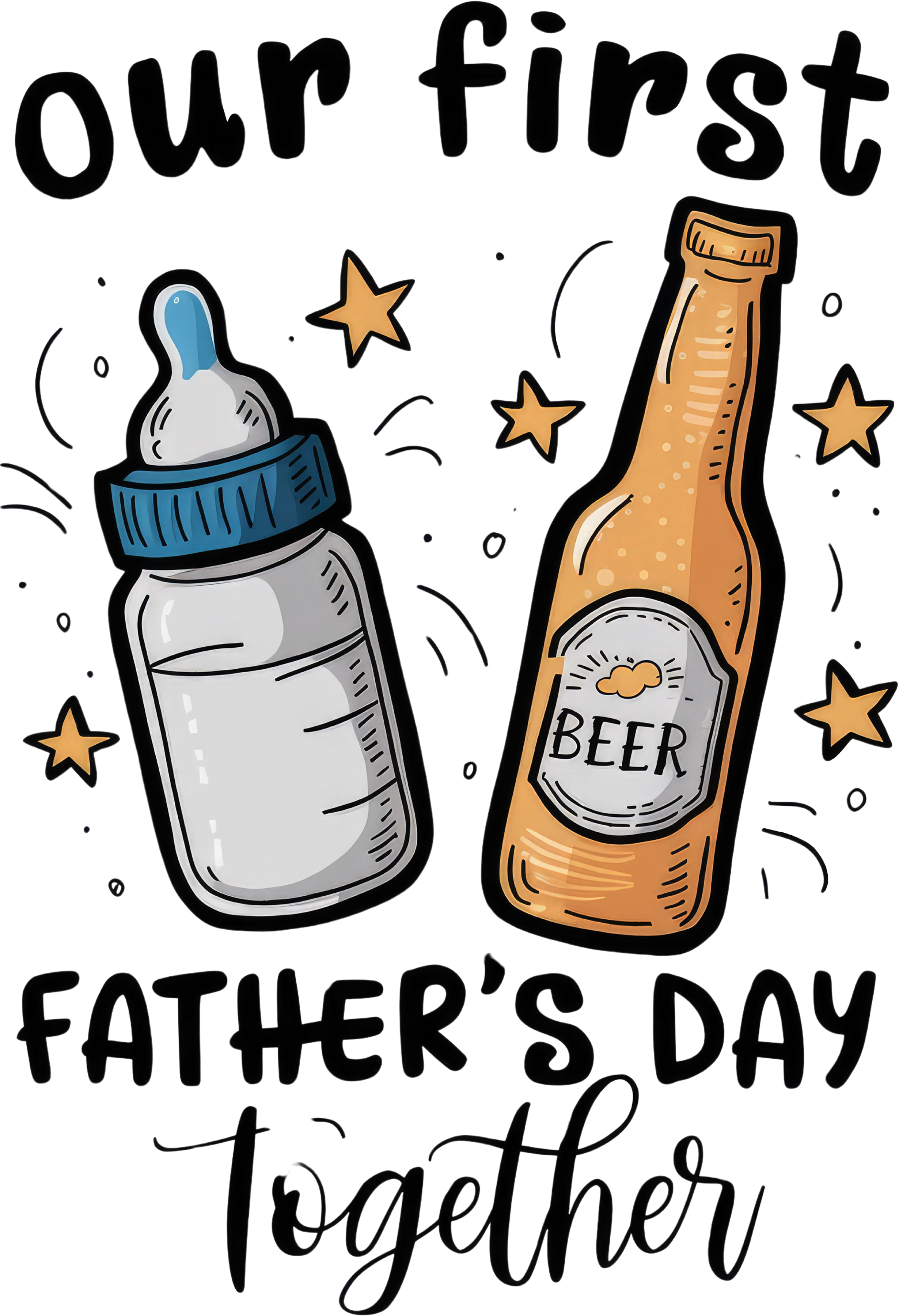Our First Father’s Day Together – Baby Bottle & Beer | Father's Day Ready To Press Designs