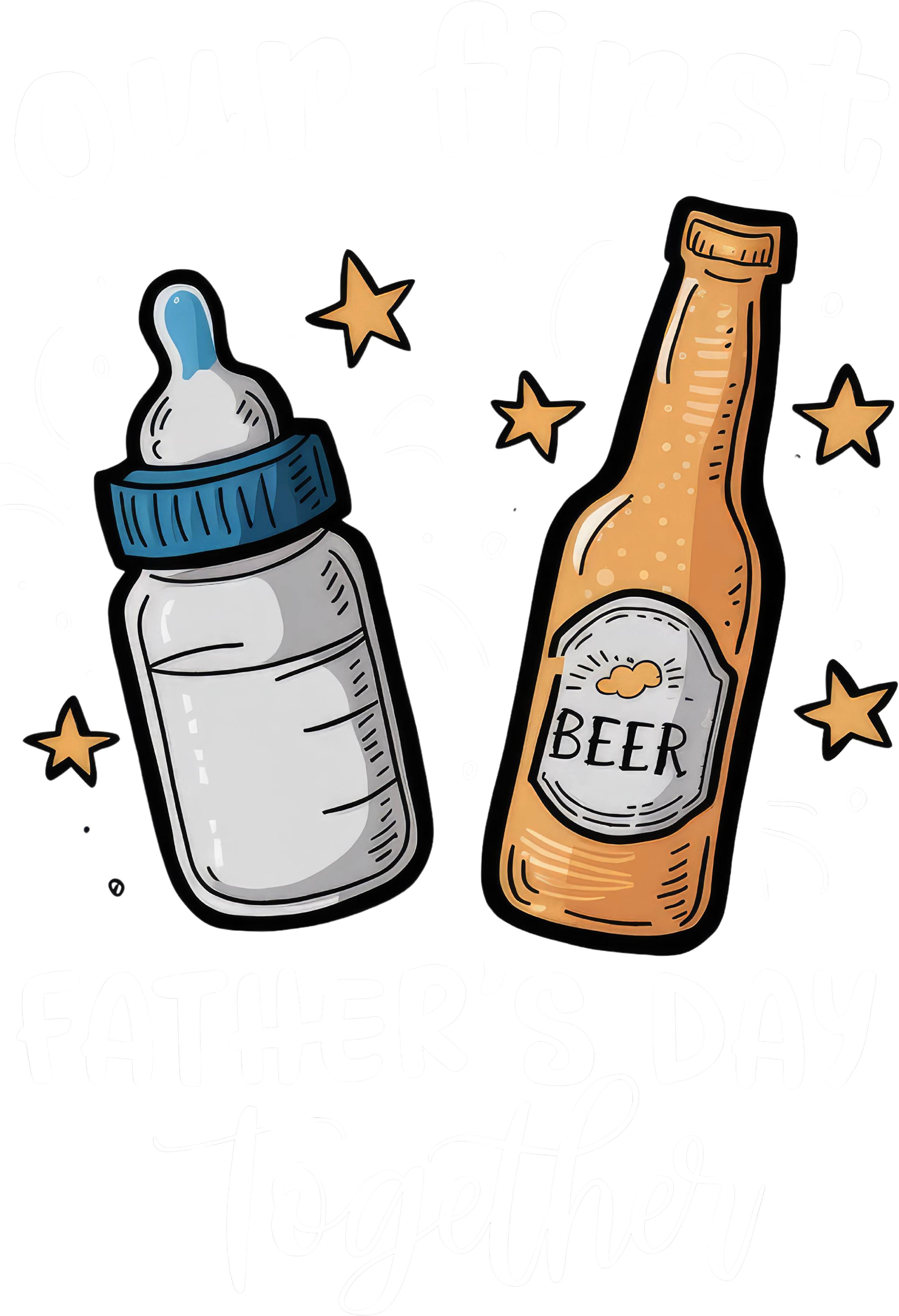 Our First Father’s Day Together – Baby Bottle & Beer | Father's Day Ready To Press Designs