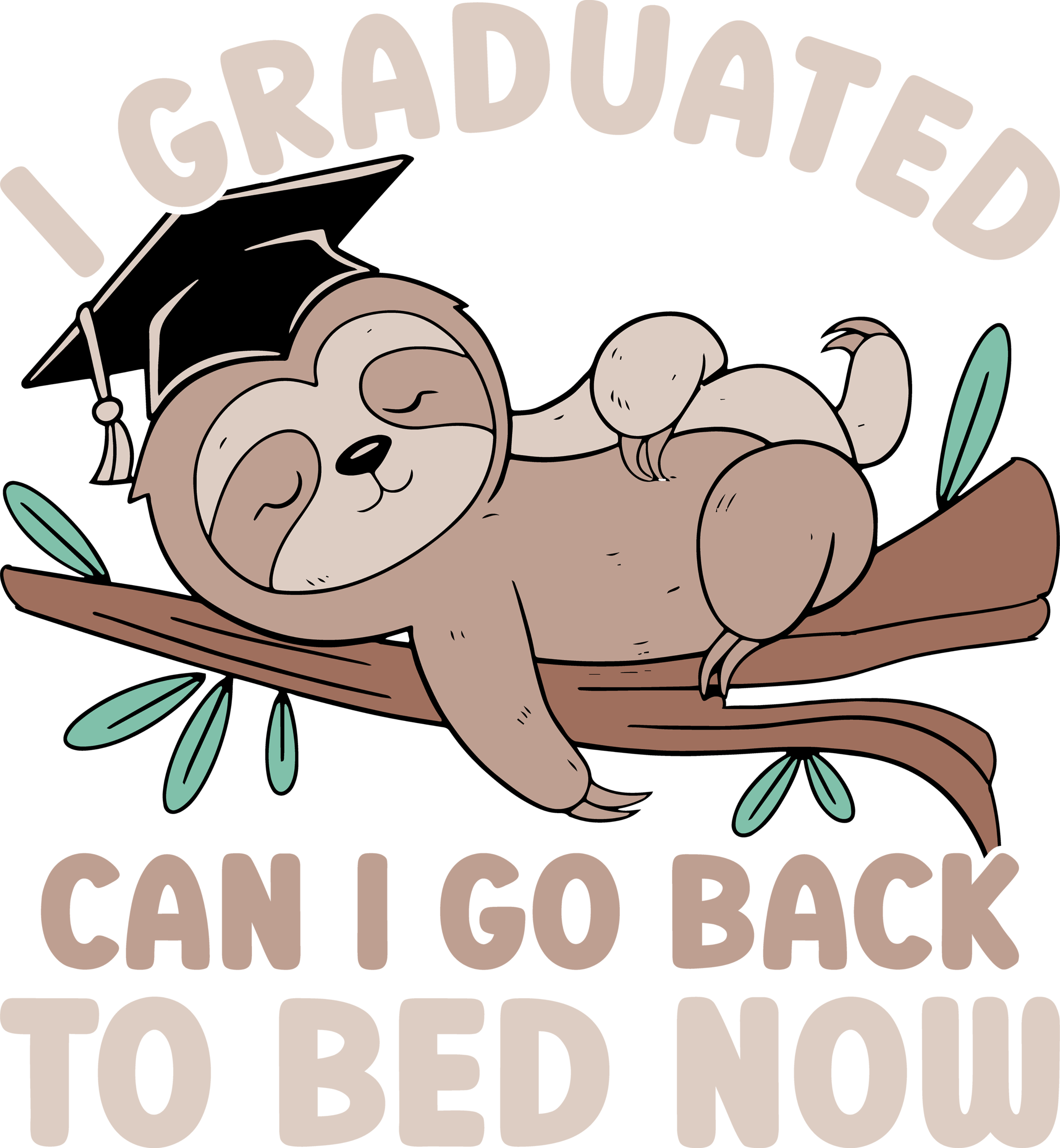 Sleepy Sloth Grad | Graduation Ready To Press Designs