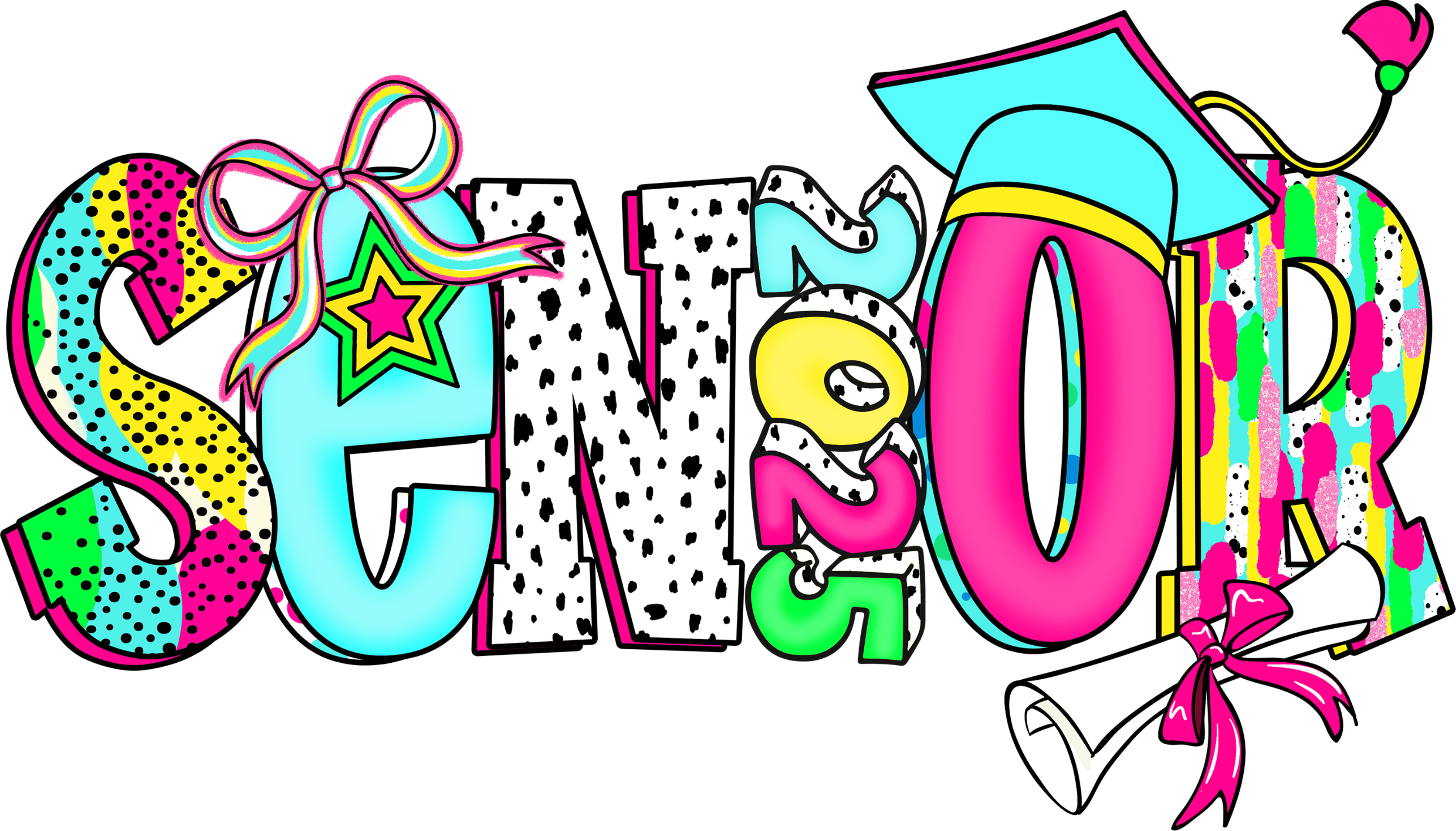 Color Pop Senior 2025 | Graduation Ready To Press Designs