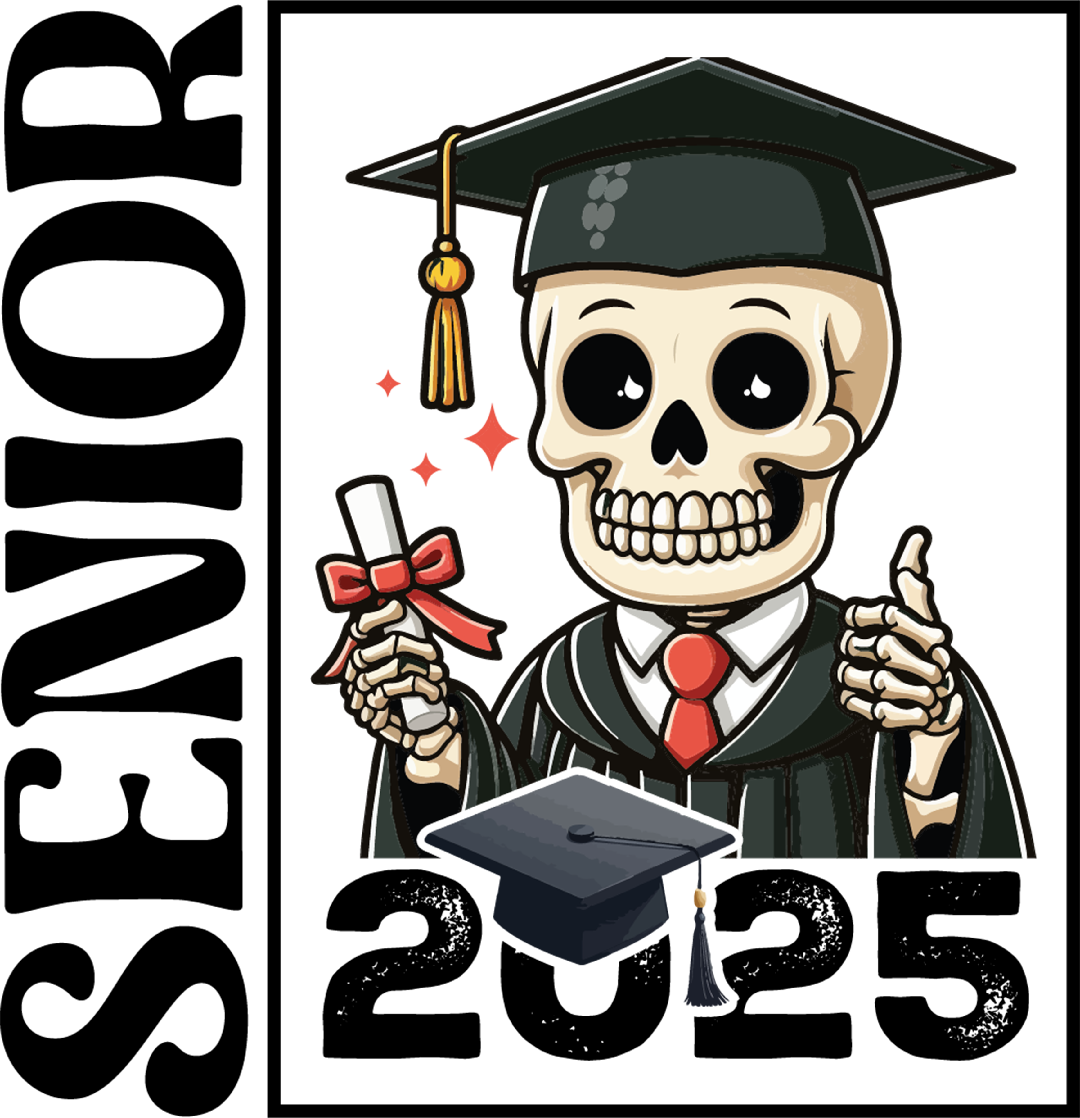 Skeleton Grad | Graduation Ready To Press Designs