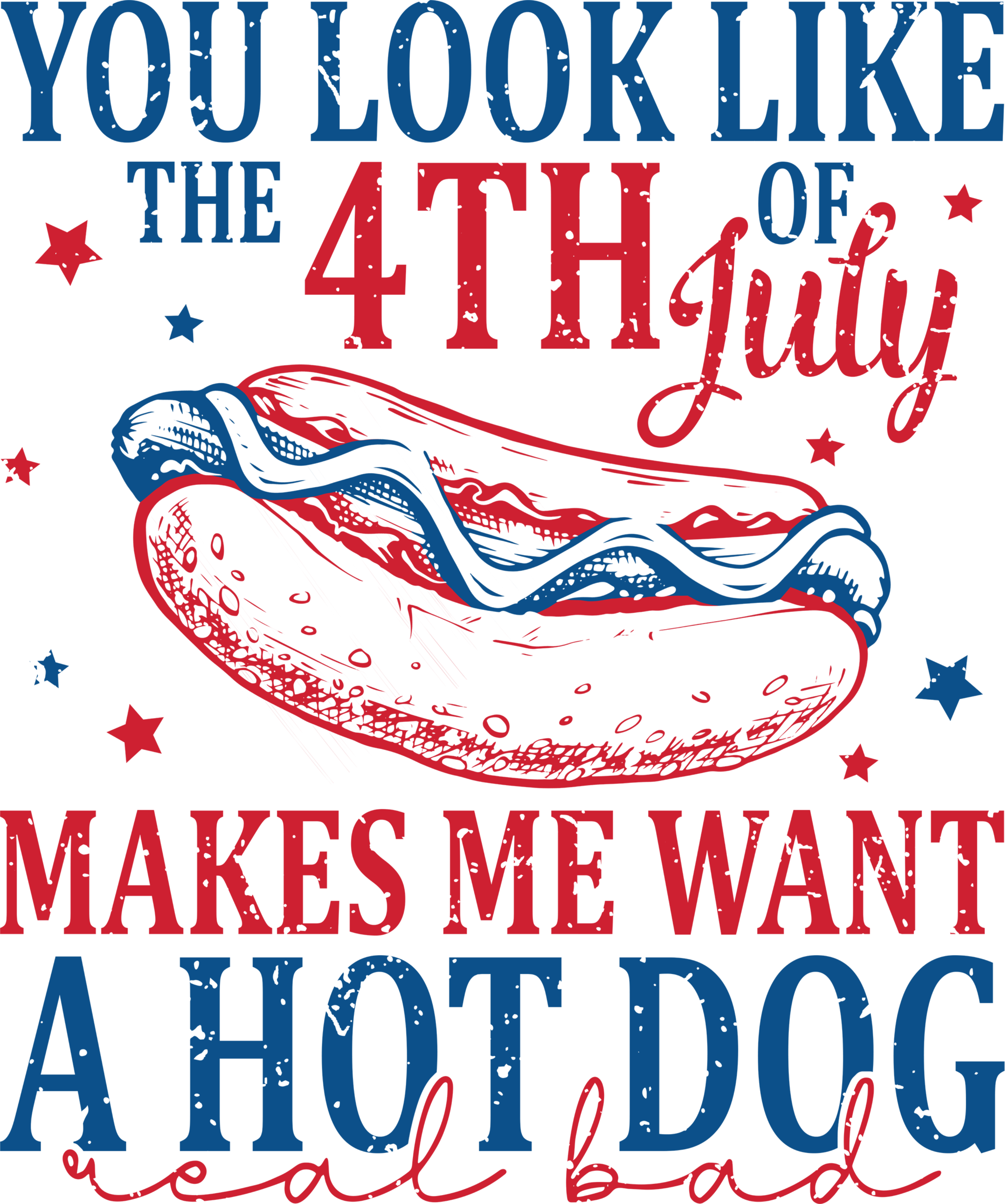 Hot Dog July Tee | 4th Of July Ready To Press Designs