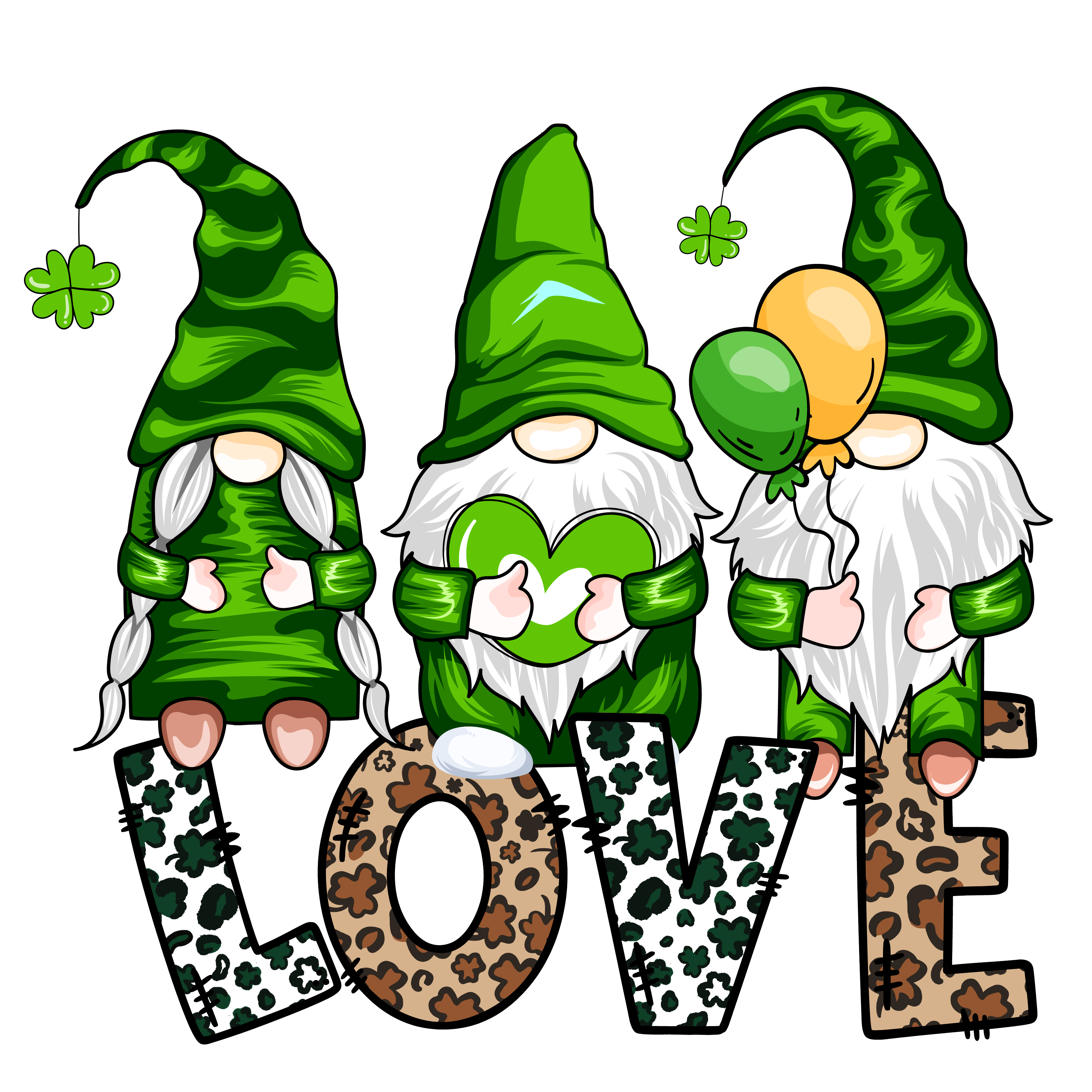 St. Patrick's Day Love Gnomes Design | DTF Jersey