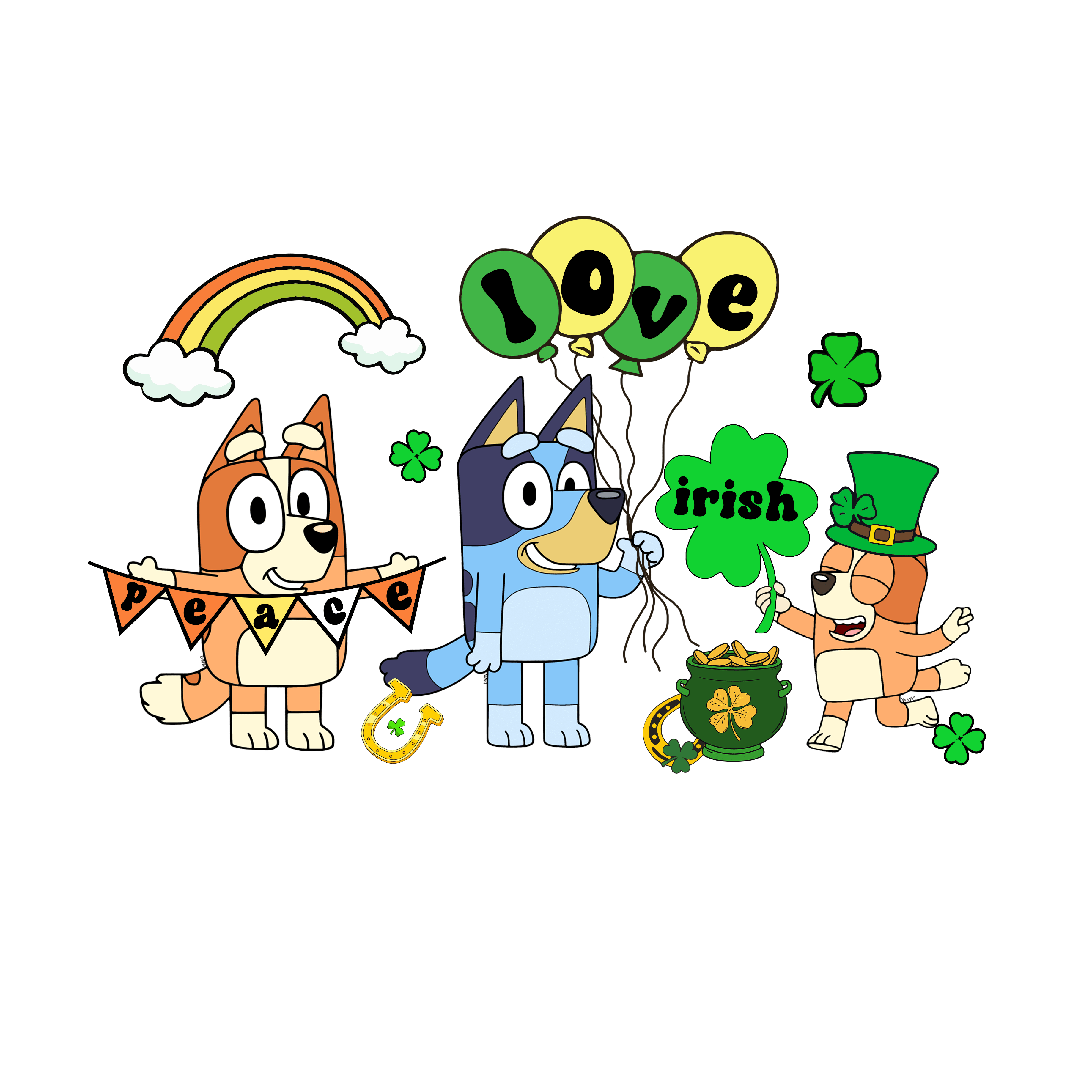 Bluey's St Patrick's Day Adventure - DTF Ready To Press