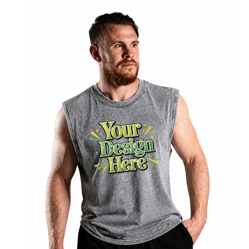Custom | Acid Wash Oversized Sleeveless Muscle Tee