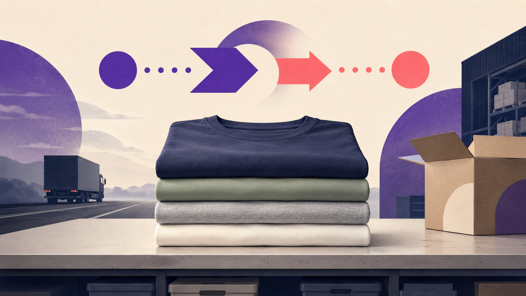 Neatly folded premium blank t-shirts on a workbench, illustrating the Bella Canvas distribution shift from S&S to SanMar for North Jersey print shops