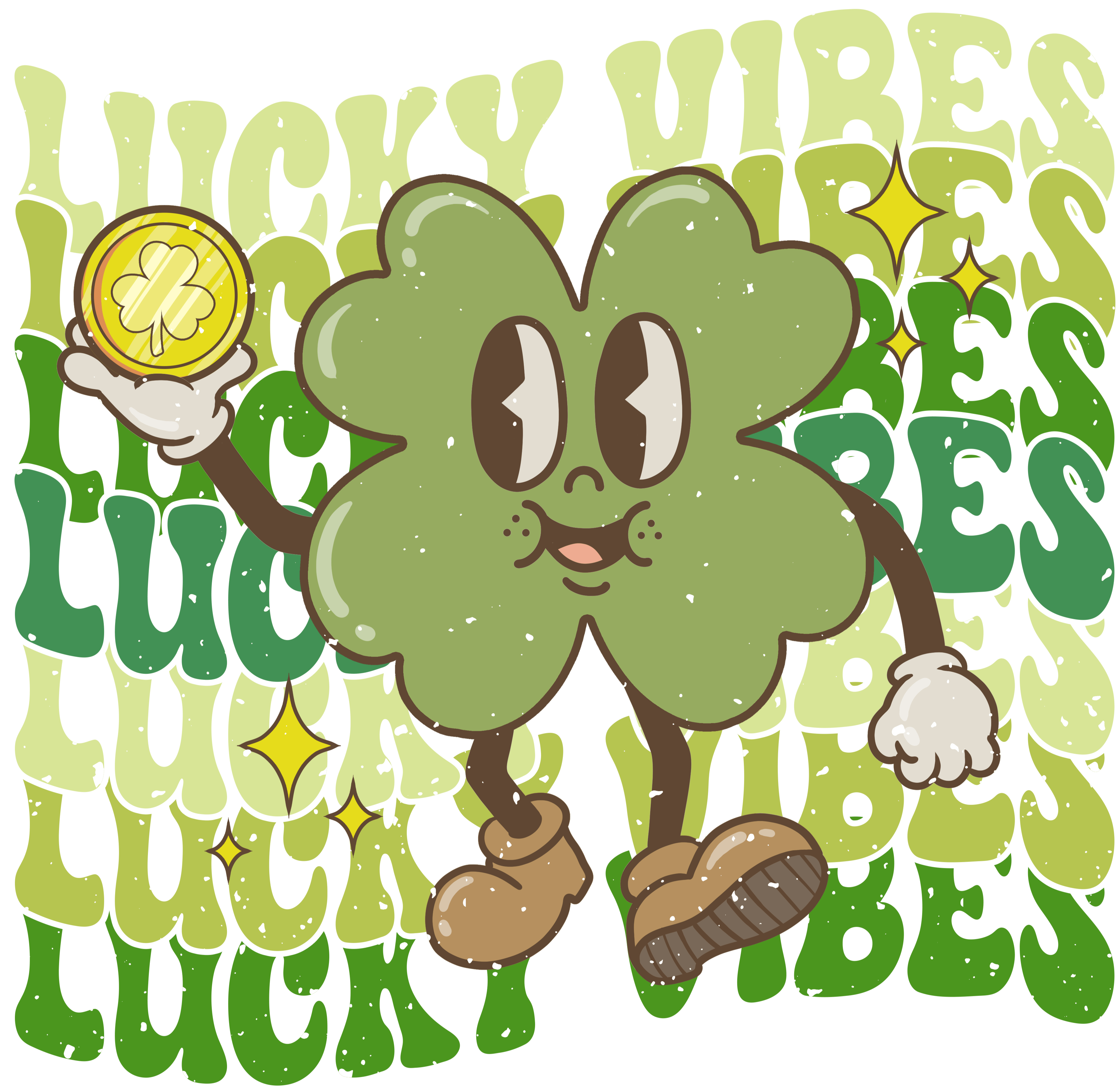 Lucky Vibes - Saint Patrick's Day Clover Design | DTF Jersey