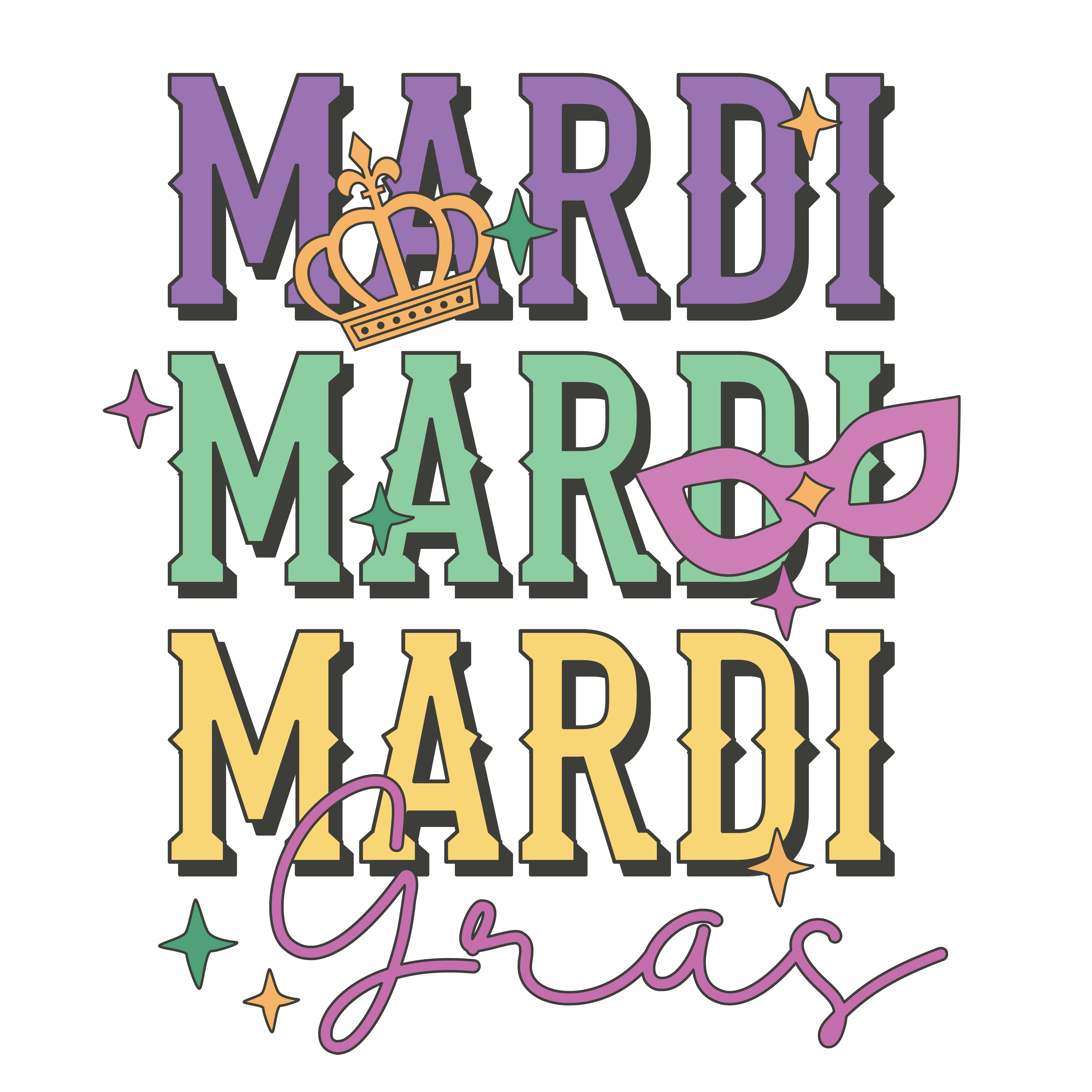 Mardi Gras Party DTF Design - Ready to Press | DTF Jersey
