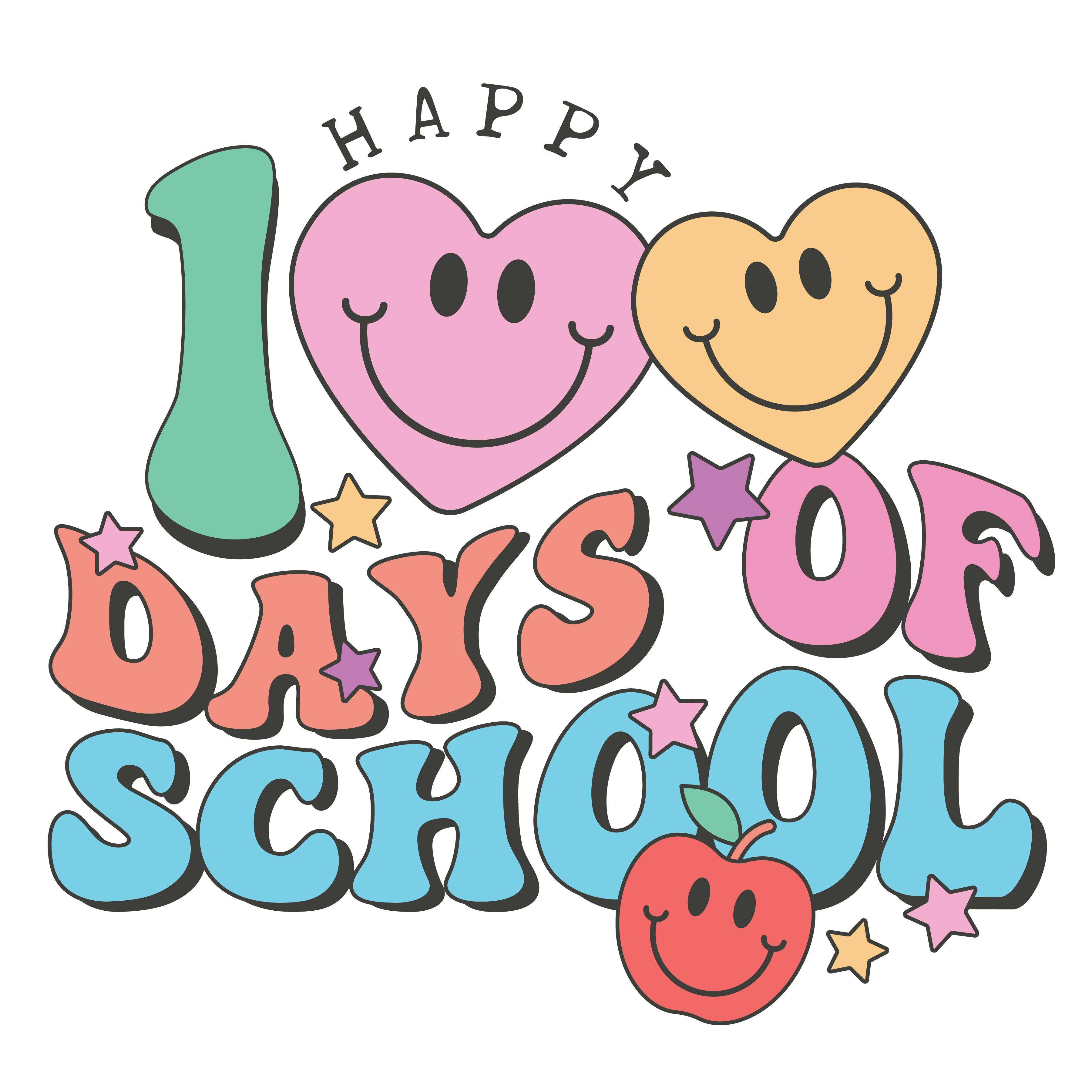 Happy 100 Days of School Teacher | DTF Ready To Press Designs