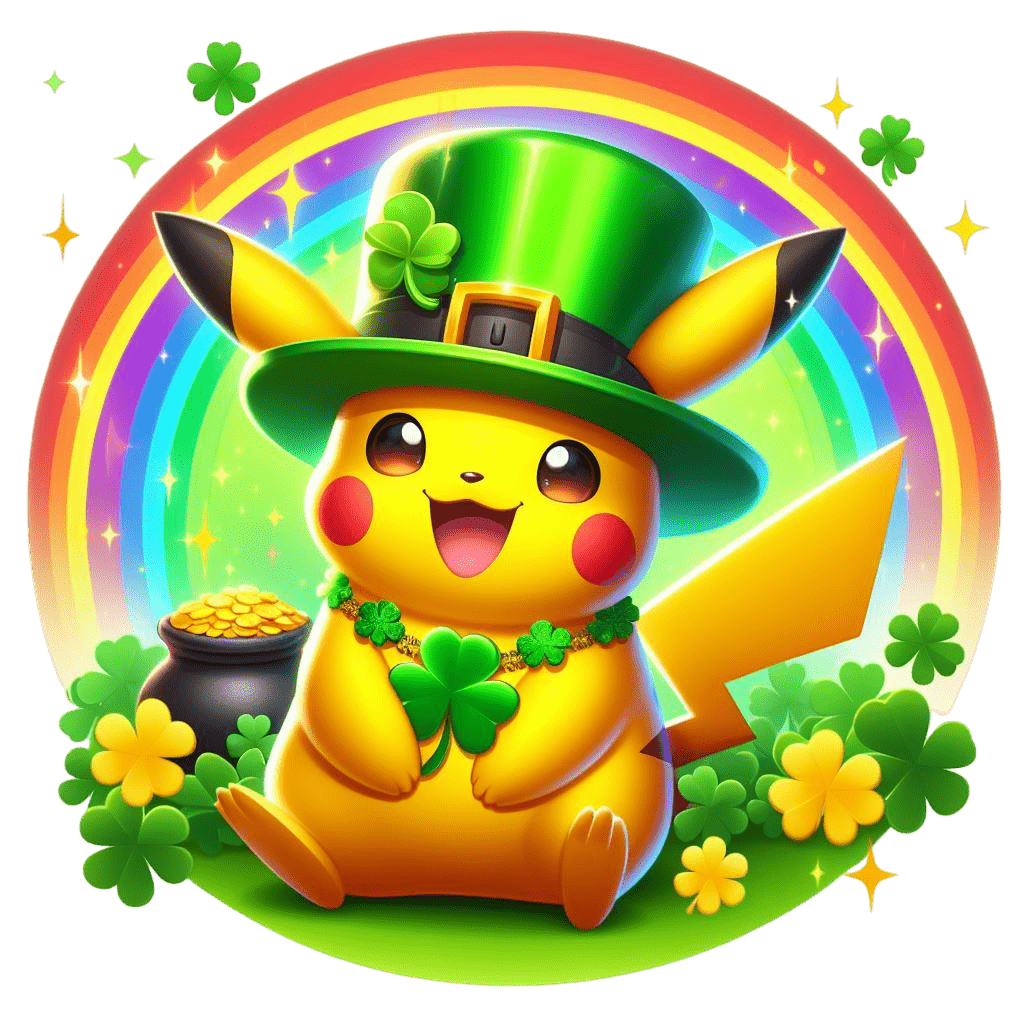 St Patrick's Day Pikachu Pokémon Design | DTF Jersey
