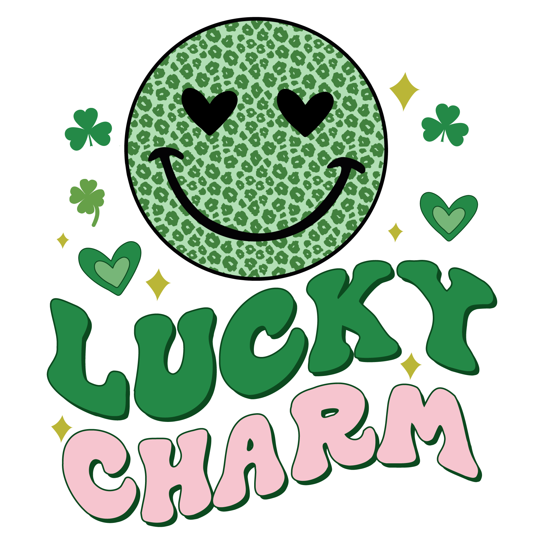 Lucky Charm - Saint Patrick's Day Smiley Design | DTF Jersey