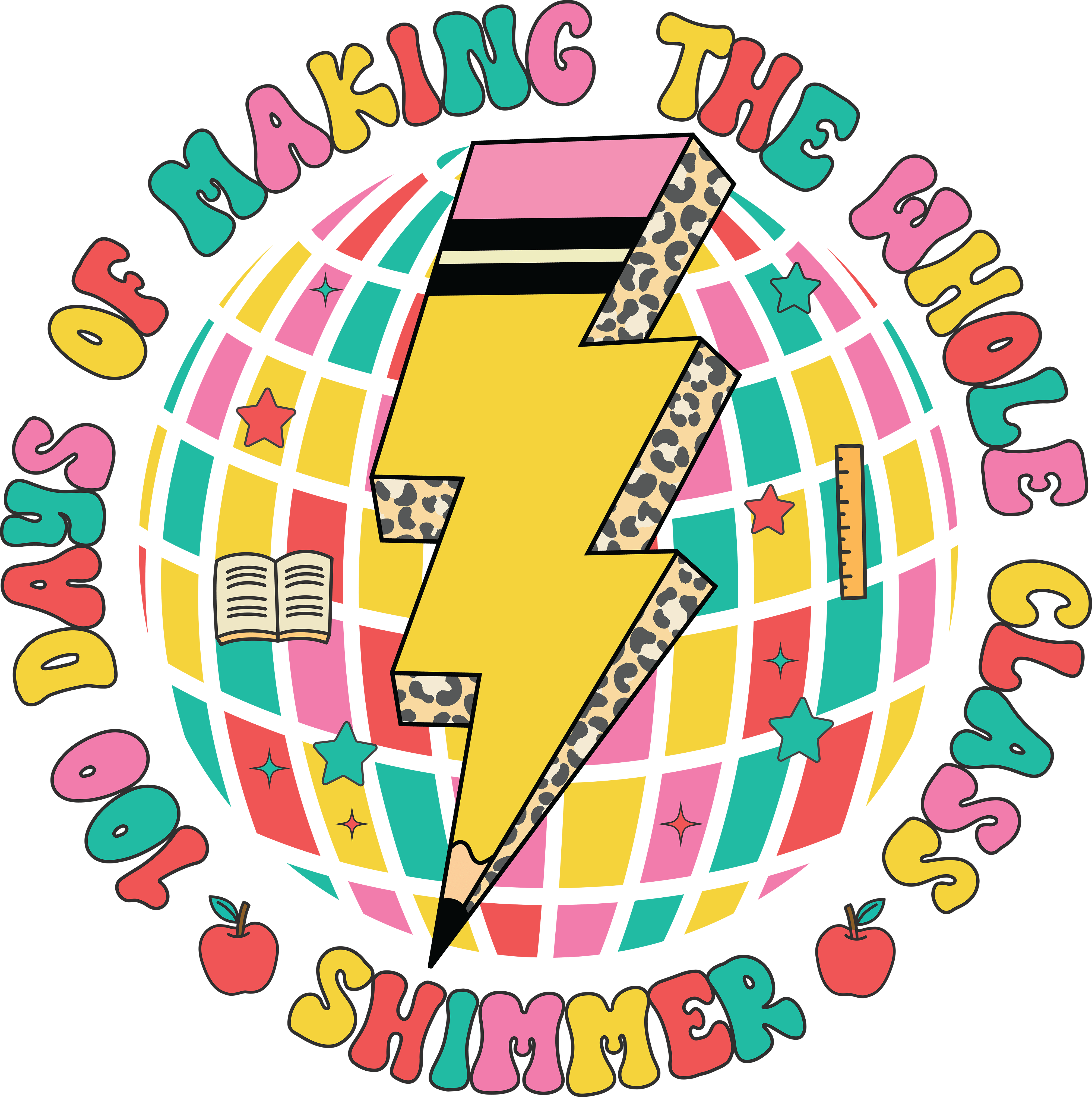 In My 100 Days of School Era Design | DTF Ready To Press Designs