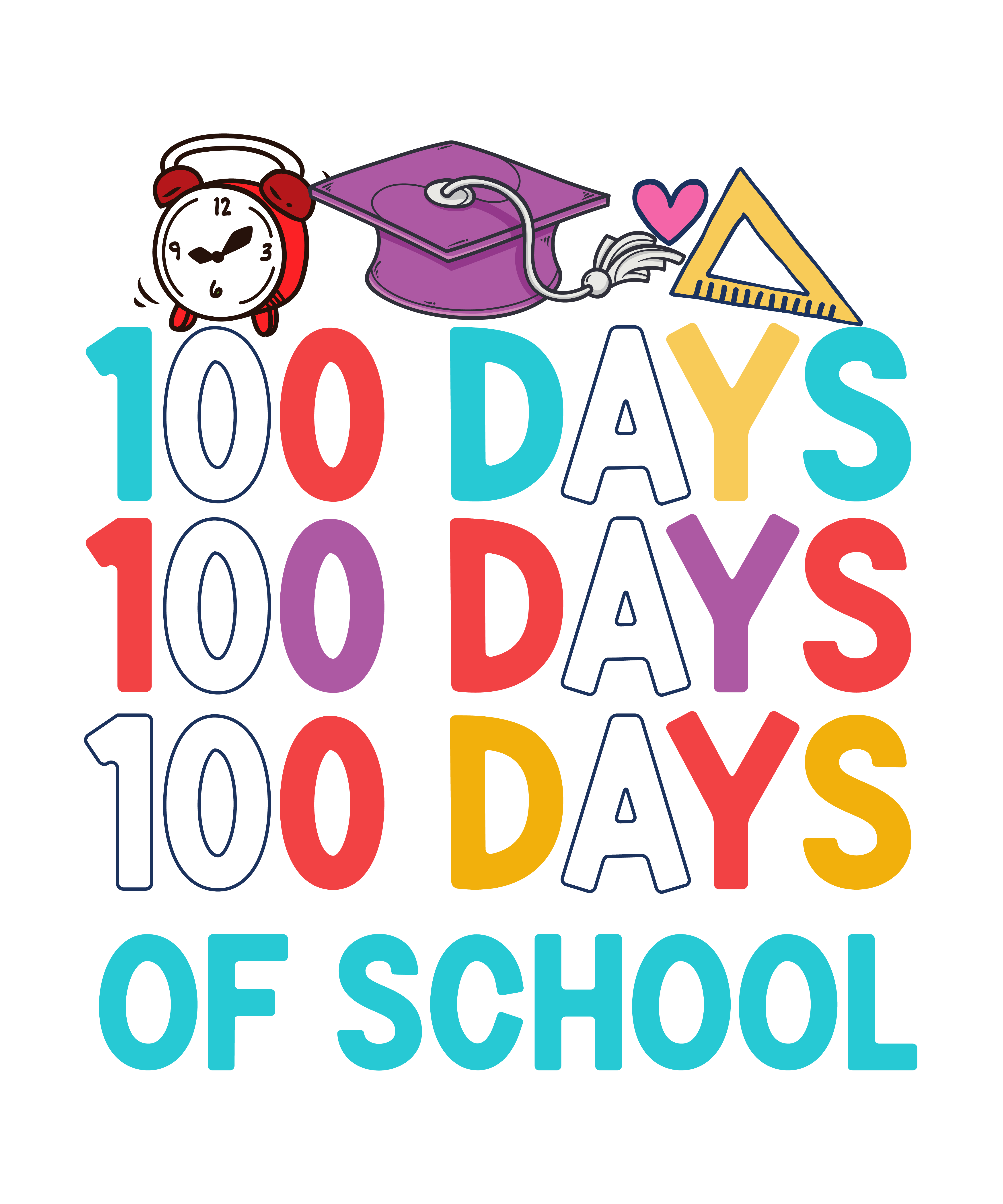 100 Days of School Math Lover | DTF Ready To Press Designs