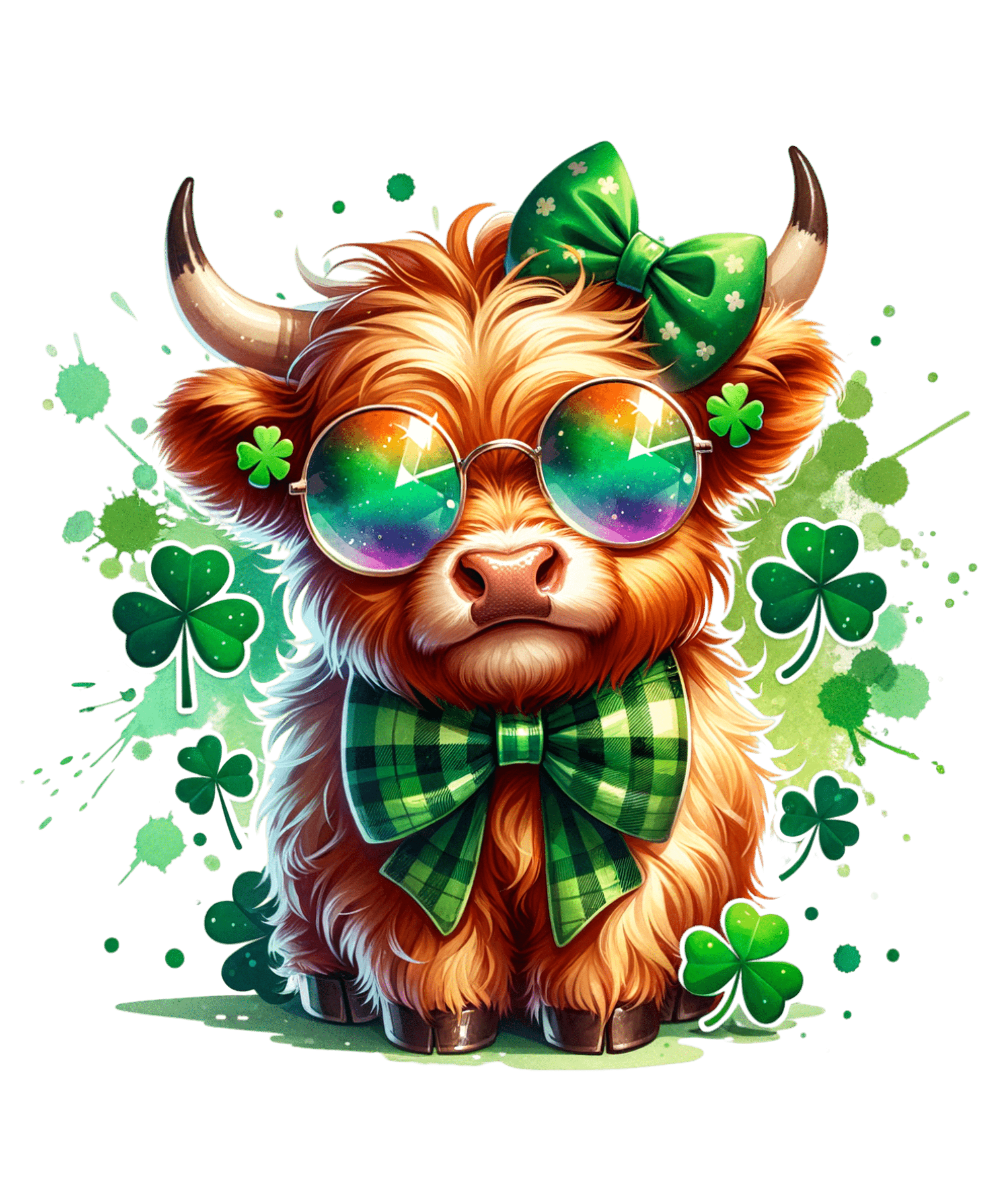St. Patrick's Day Cute Highland Cow Design | DTF Jersey