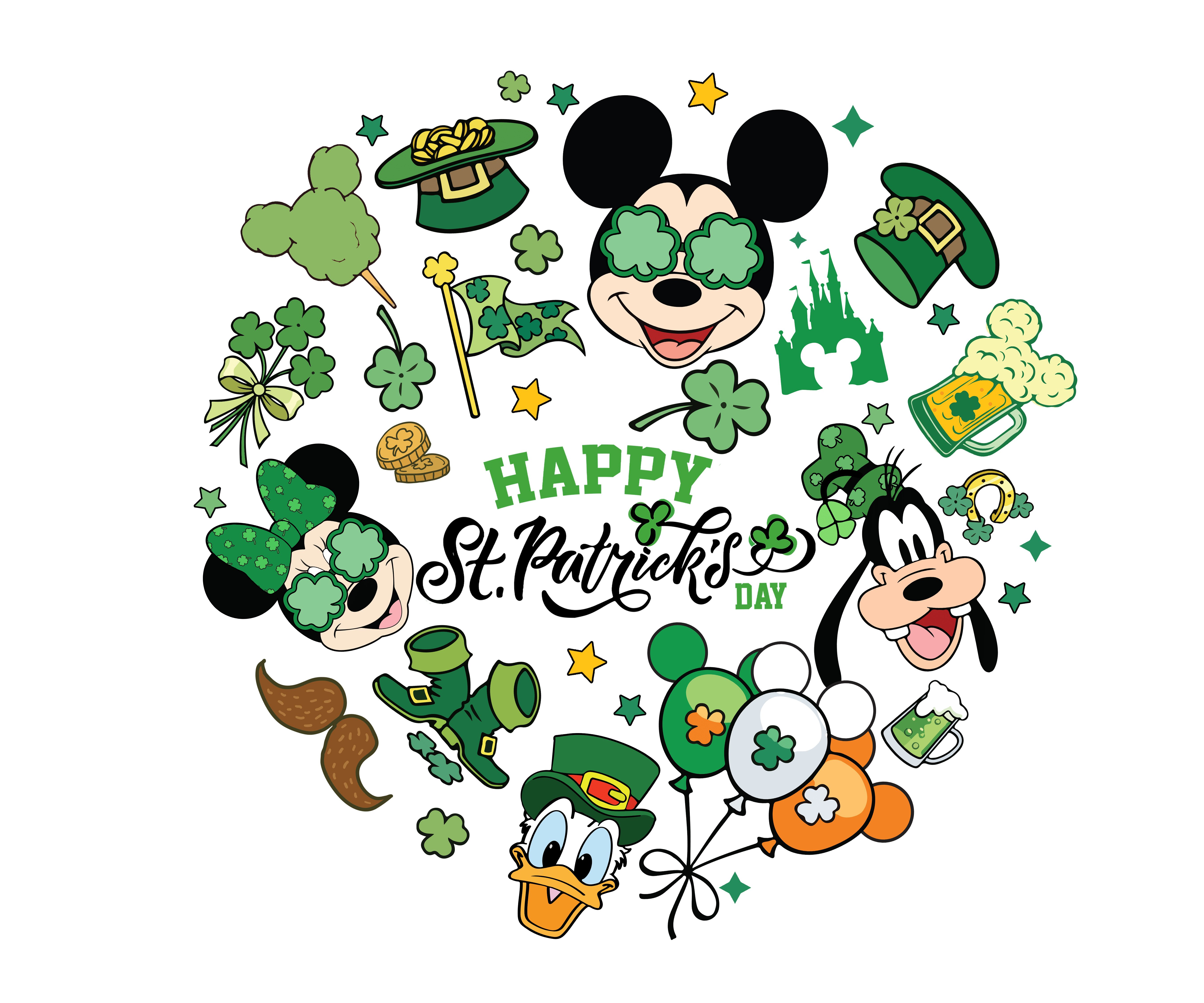 Mickey Mouse Happy St. Patrick's Day Design | DTF Jersey