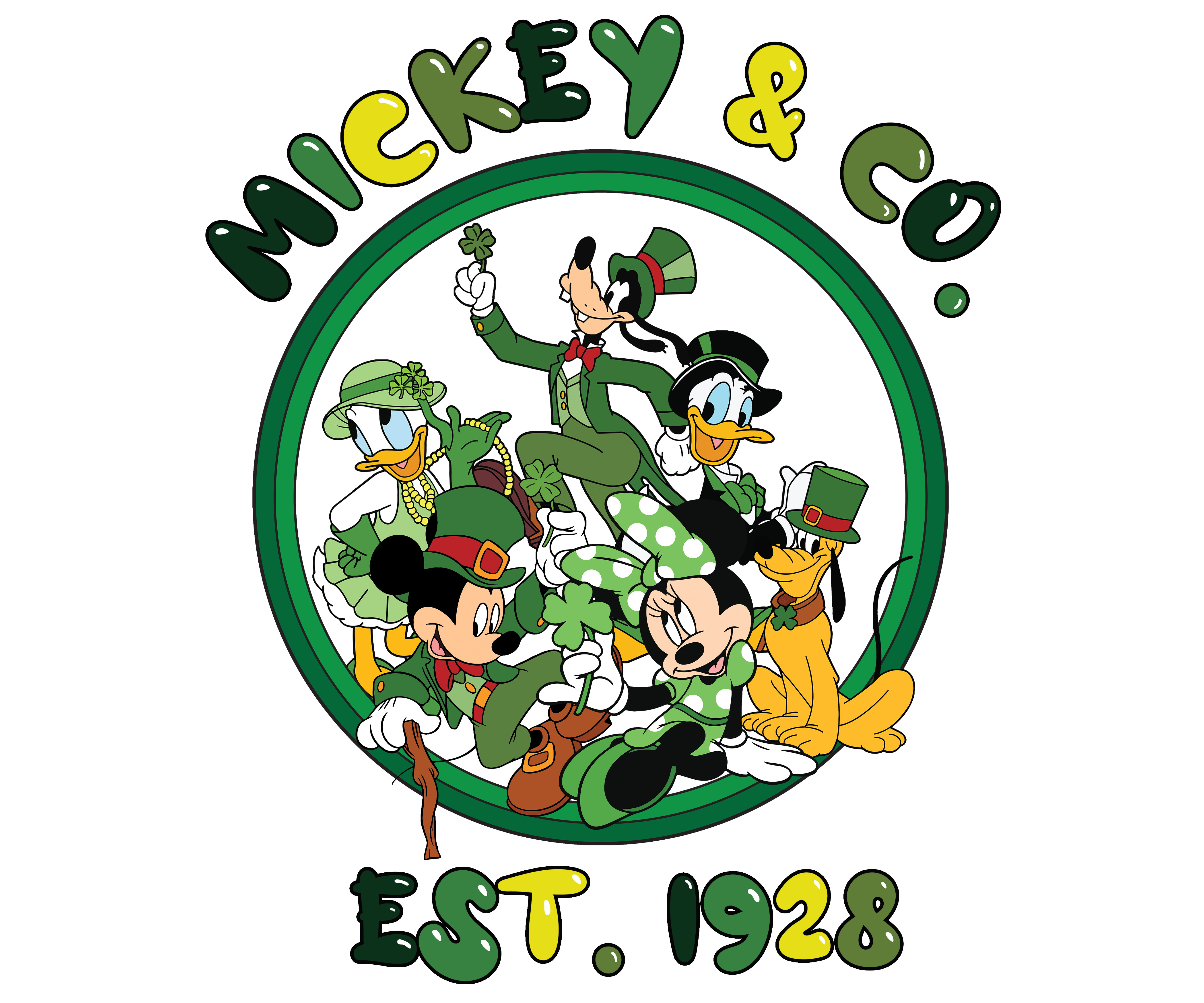 Disney Mickey Co. Saint Patty's Day Design | DTF Jersey