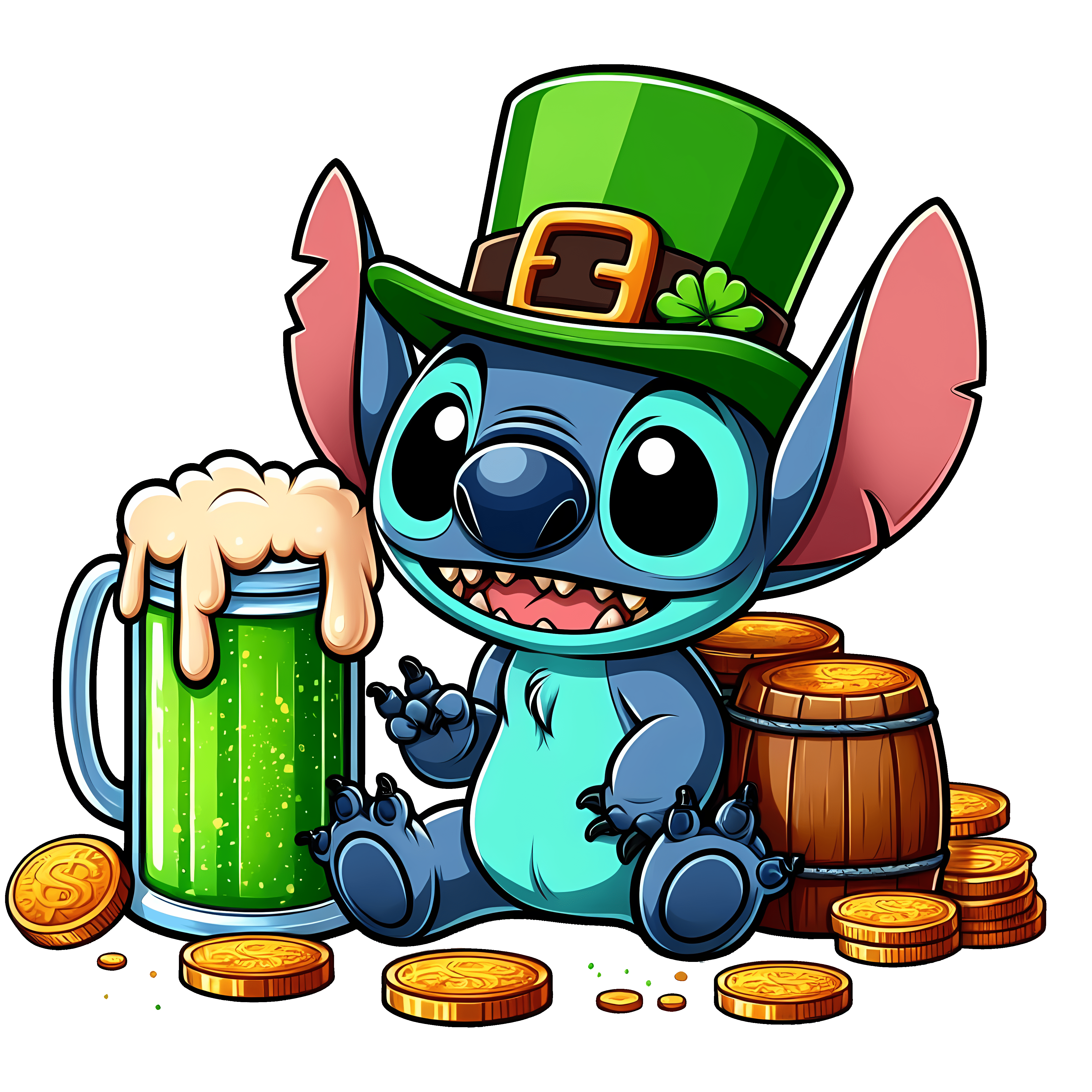 Disney Lilo & Stitch - St. Patrick's Day Irish | DTF Jersey