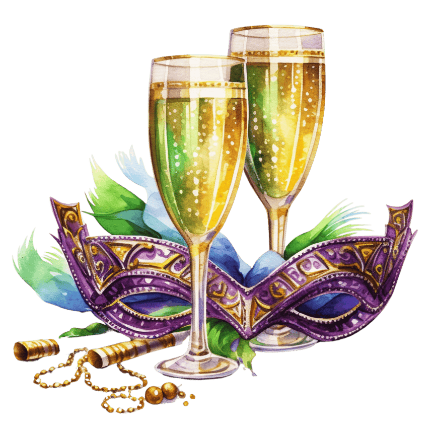 Mardi Gras Fat Tuesday party design DTF ready to press transfer