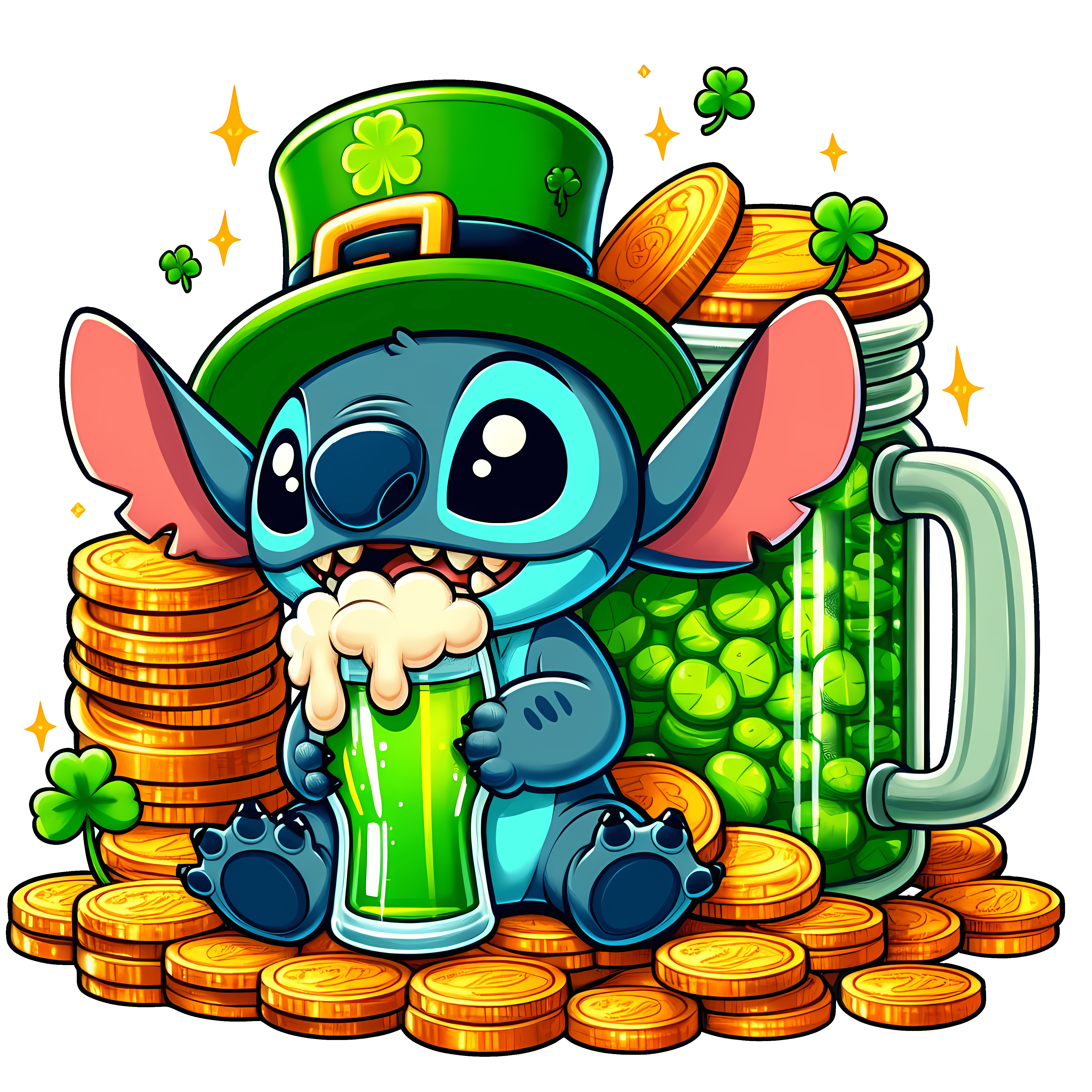 Lilo & Stitch - Saint Patrick's Day Beer Lover | DTF Jersey