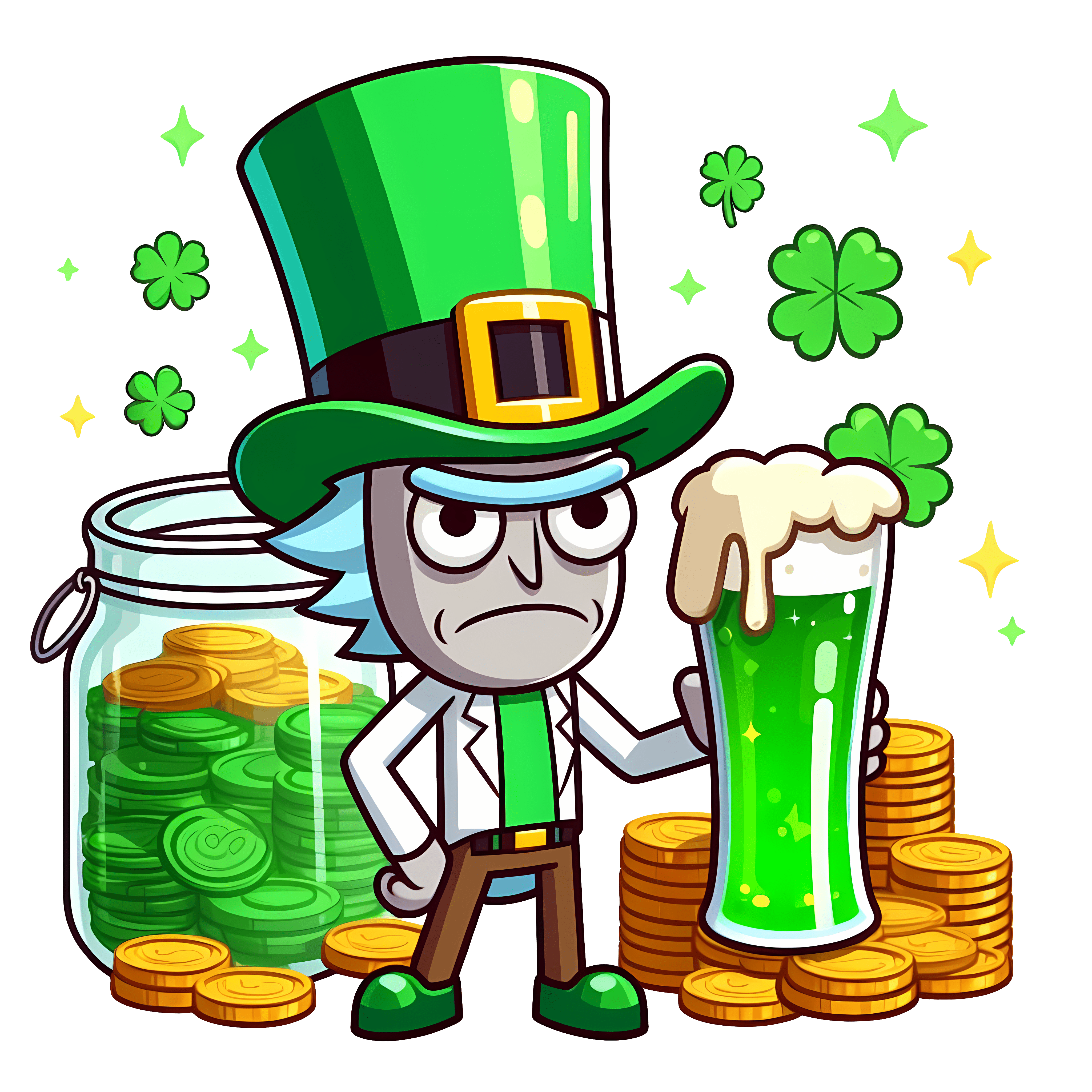 Rick and Beer Saint Patrick's Day Design | DTF Jersey