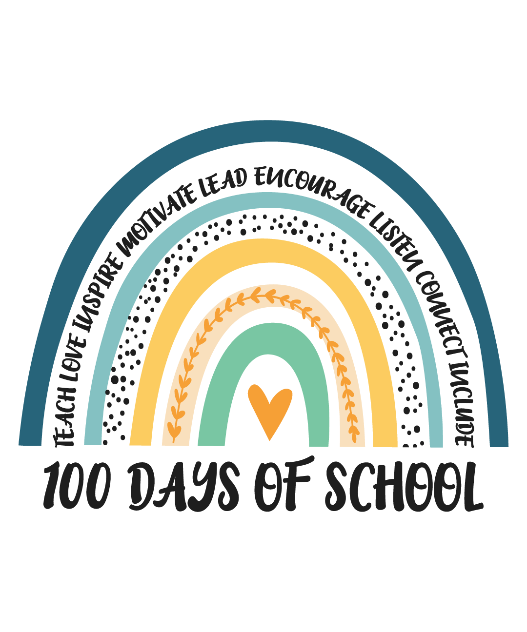 100 Days Of School Design | DTF Ready To Press Designs