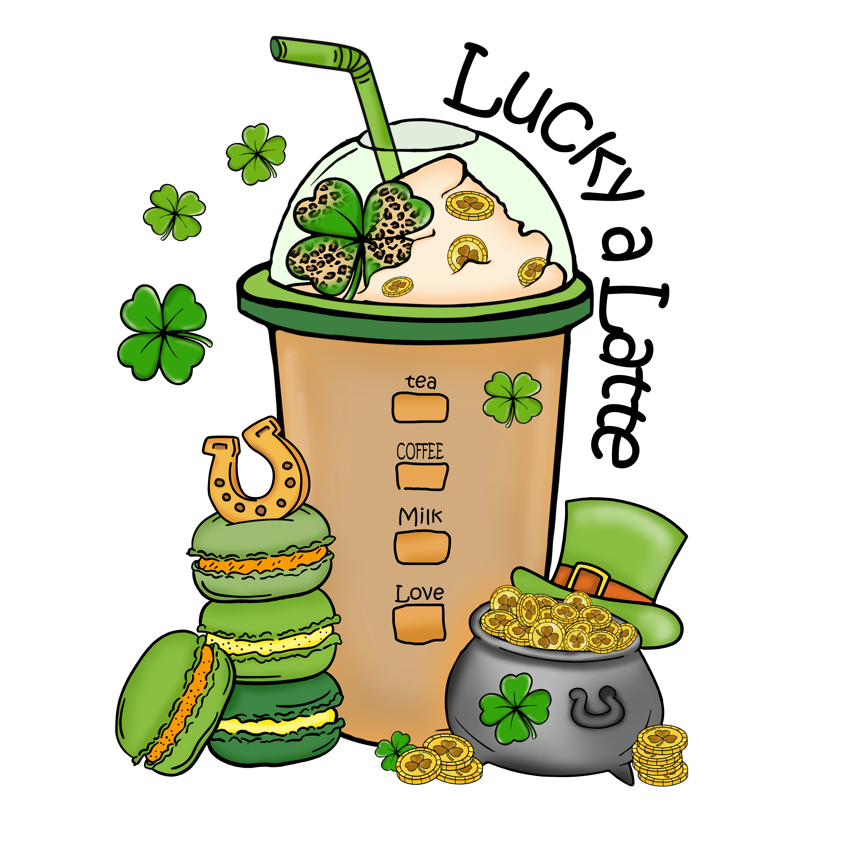 Lucky A Latte Saint Patrick's Design | DTF Jersey