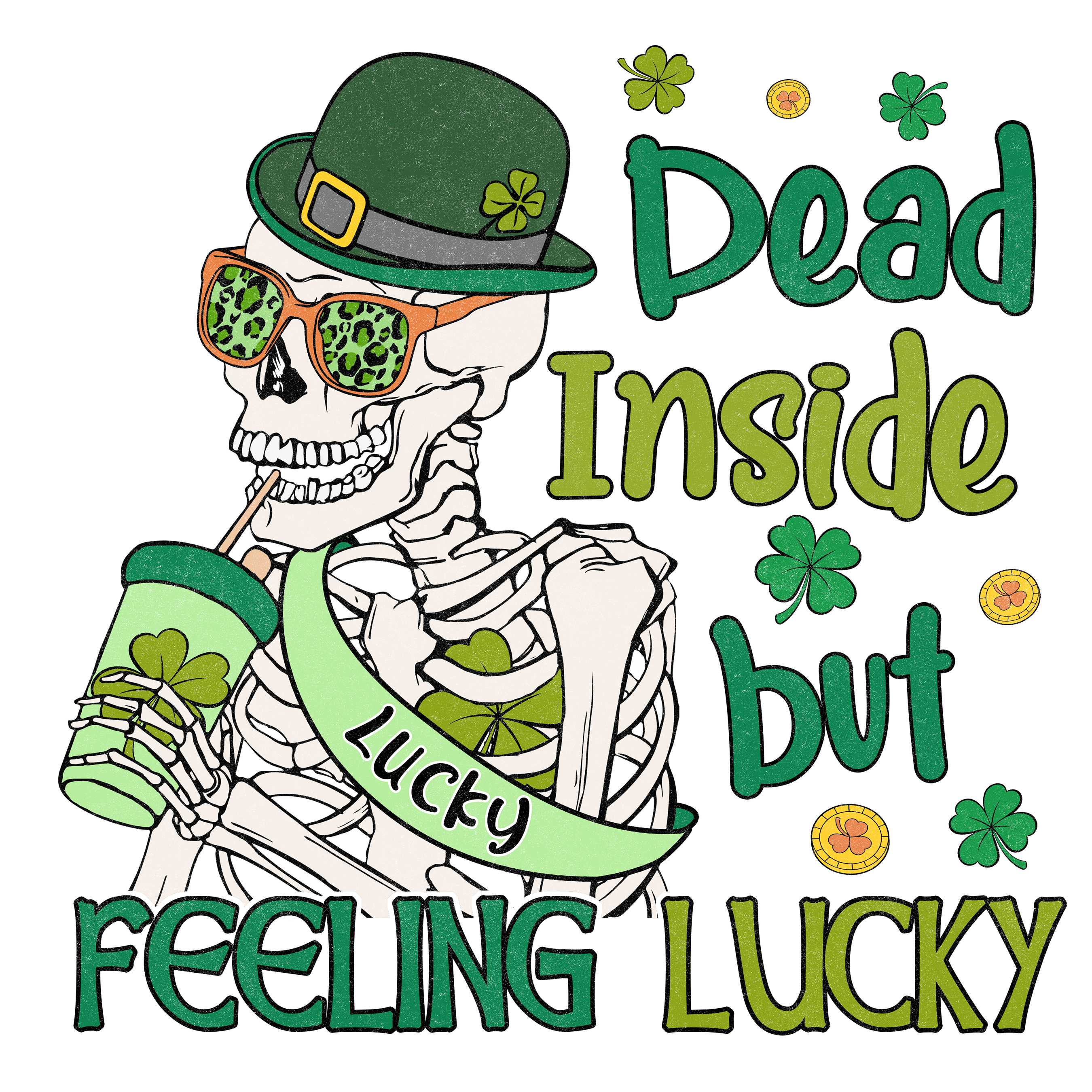 Dead Inside But Feeling Lucky DTF-Ready Press | DTF Jersey