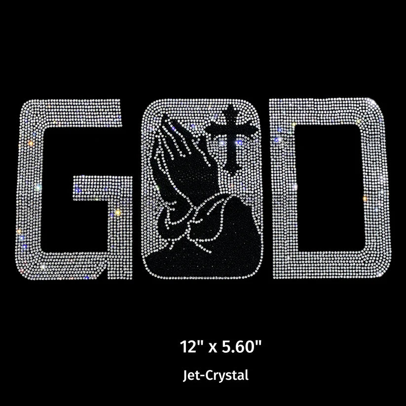 GOD Rhinestone Hot Fix Transfer | Style 23013