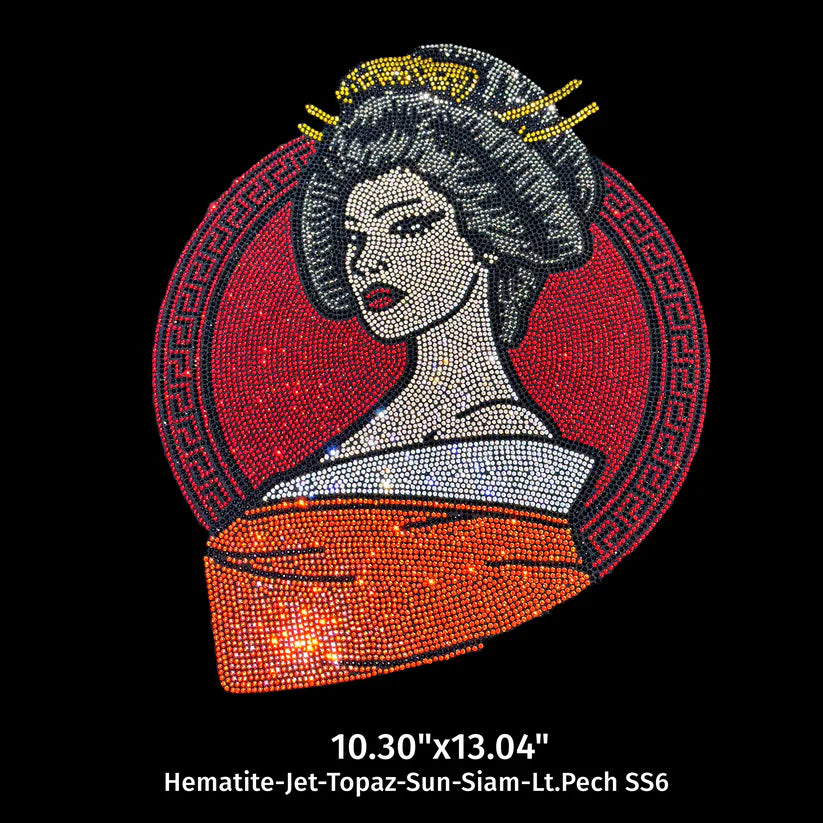 Asian Beauty Rhinestone Hot Fix Transfer | Style 23029