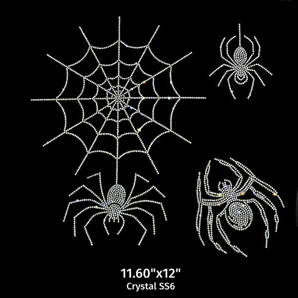 Spider and Web Rhinestone Hot Fix Transfer | Style 24001