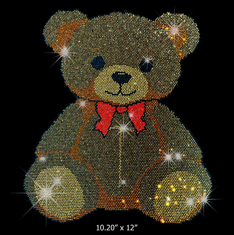 Teddy Bear Rhinestone Hot Fix Transfer | Style 24019