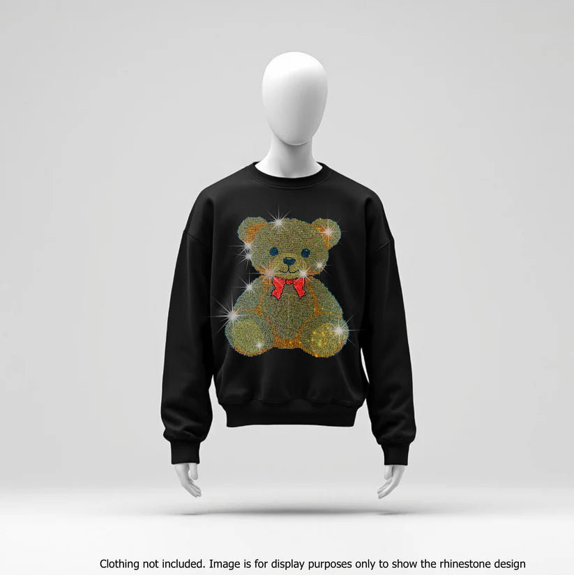 Teddy Bear Rhinestone Hot Fix Transfer | Style 24019