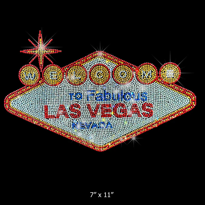 Welcome Vegas Rhinestone Hot Fix Transfer | Style 24026
