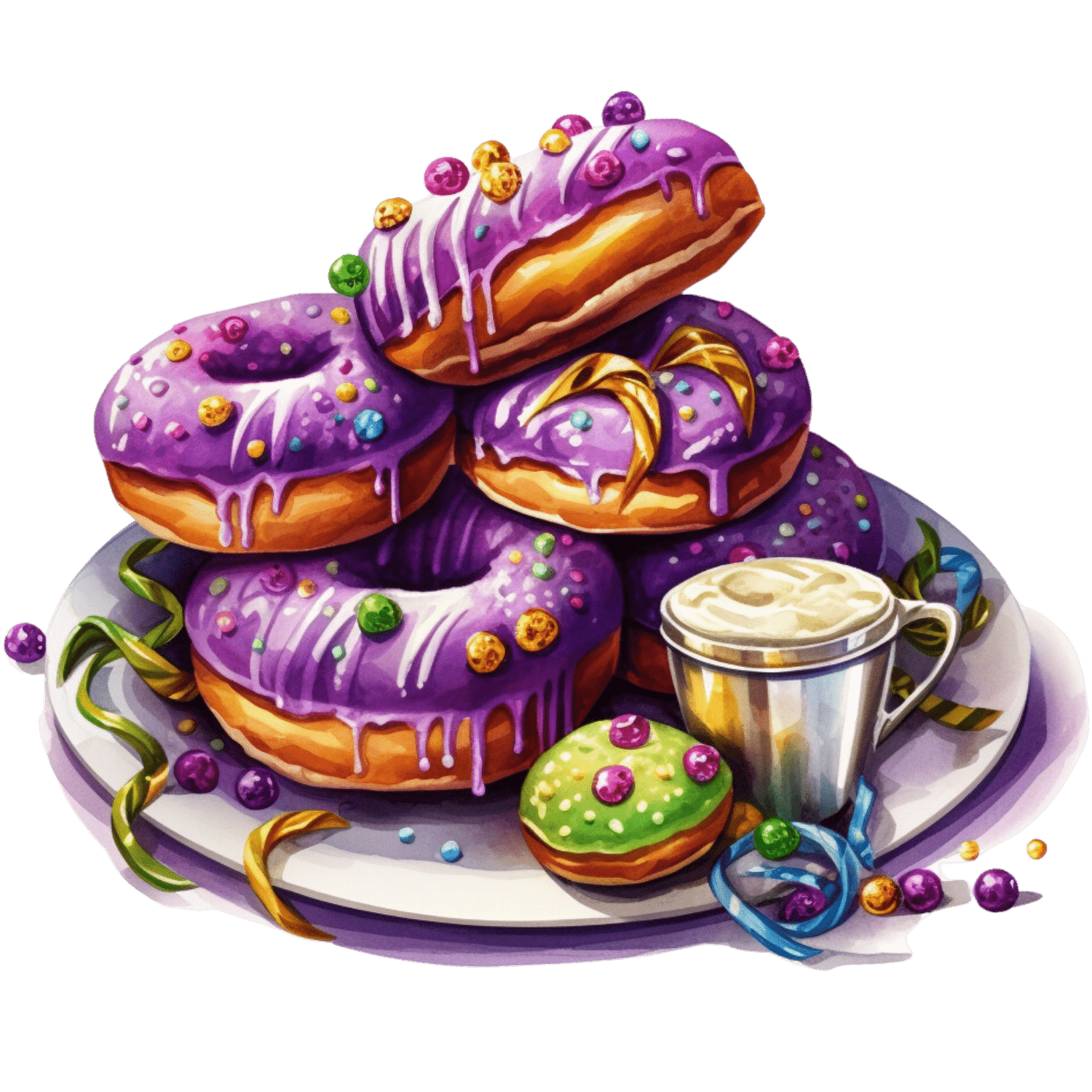 Mardi Gras Donut Lover Design - DTF Ready To Press