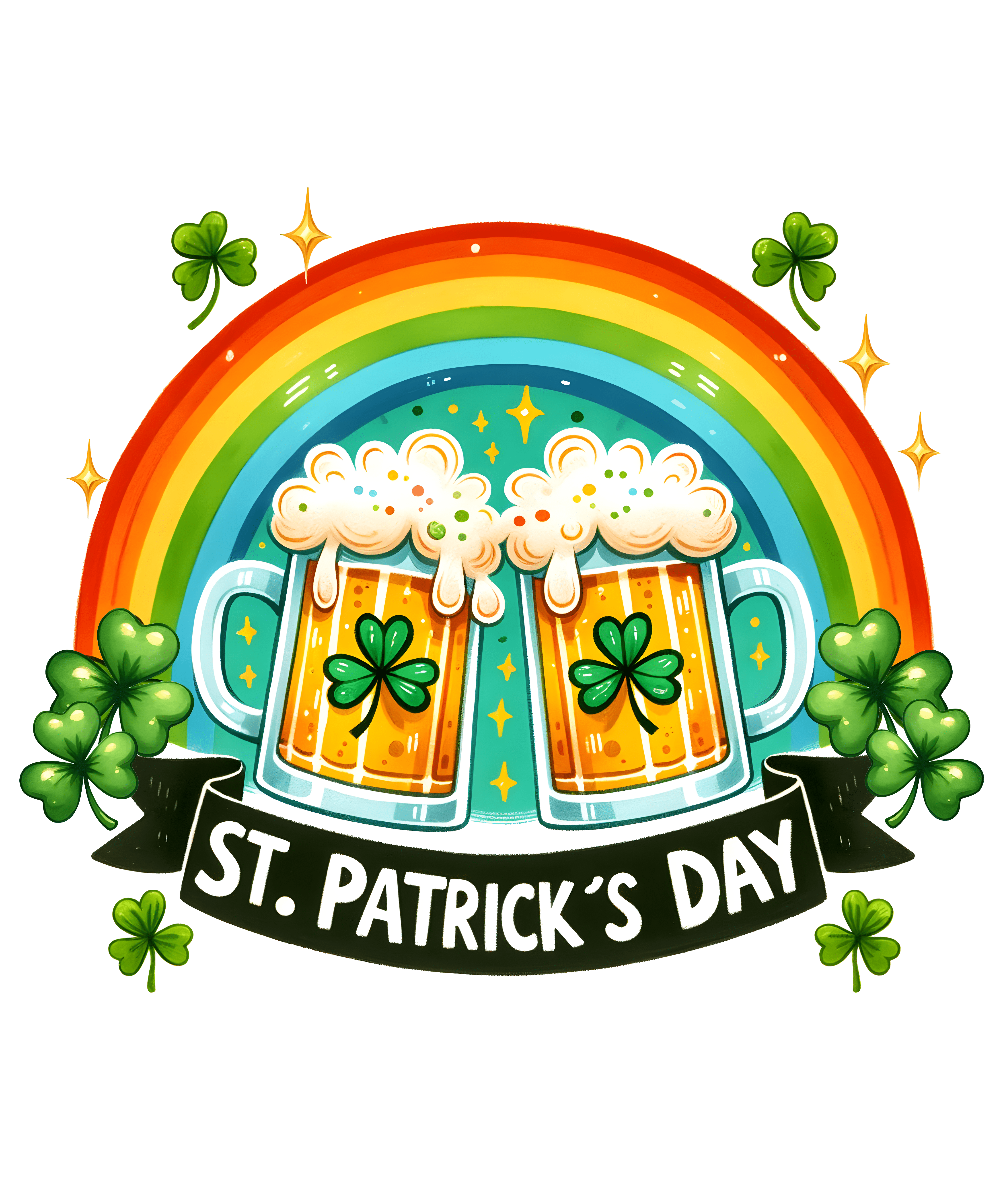 Happy St. Patrick's Day Rainbow Design | DTF Jersey