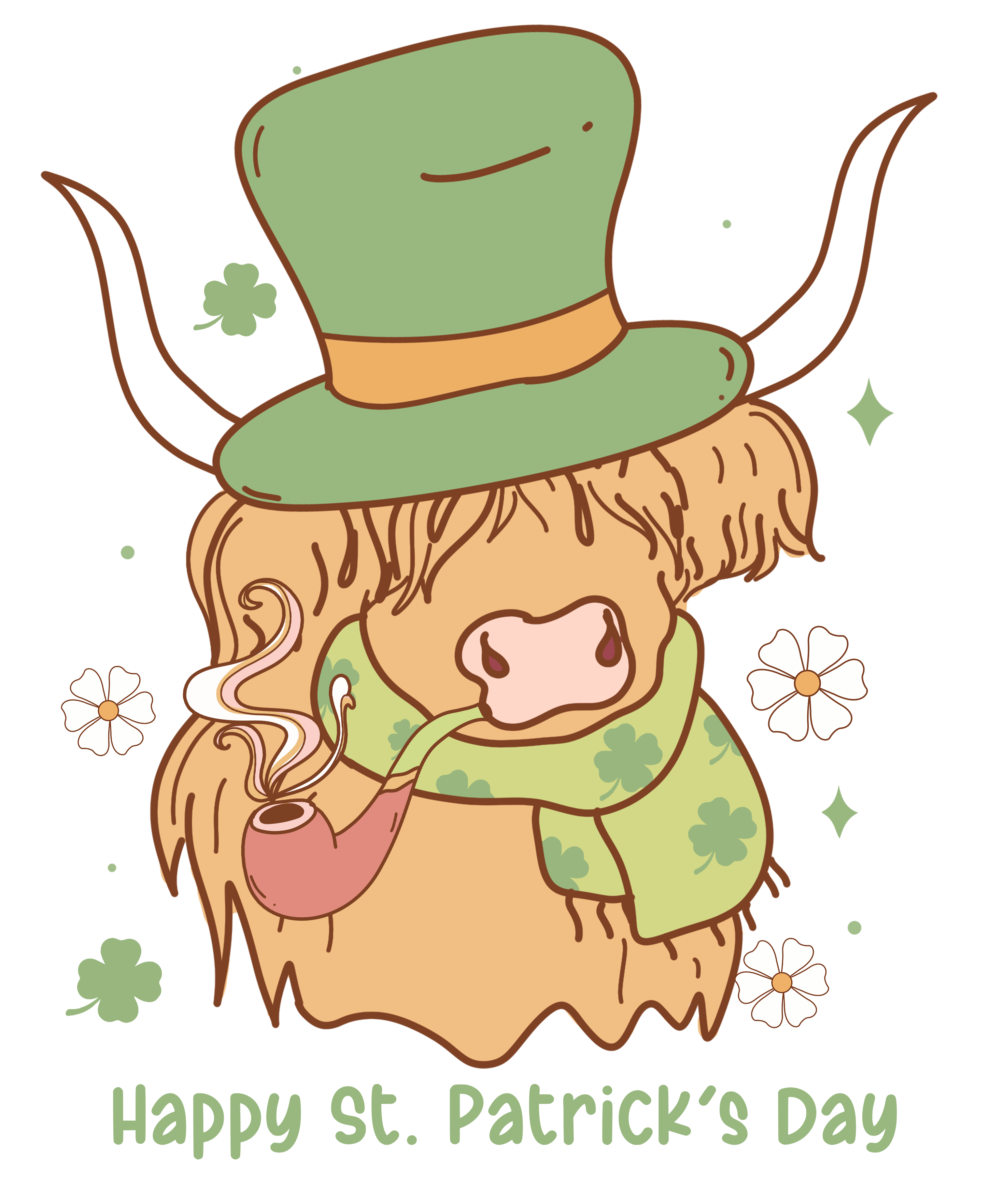 Funny Patrick's Day Cow Western Design | DTF Jersey