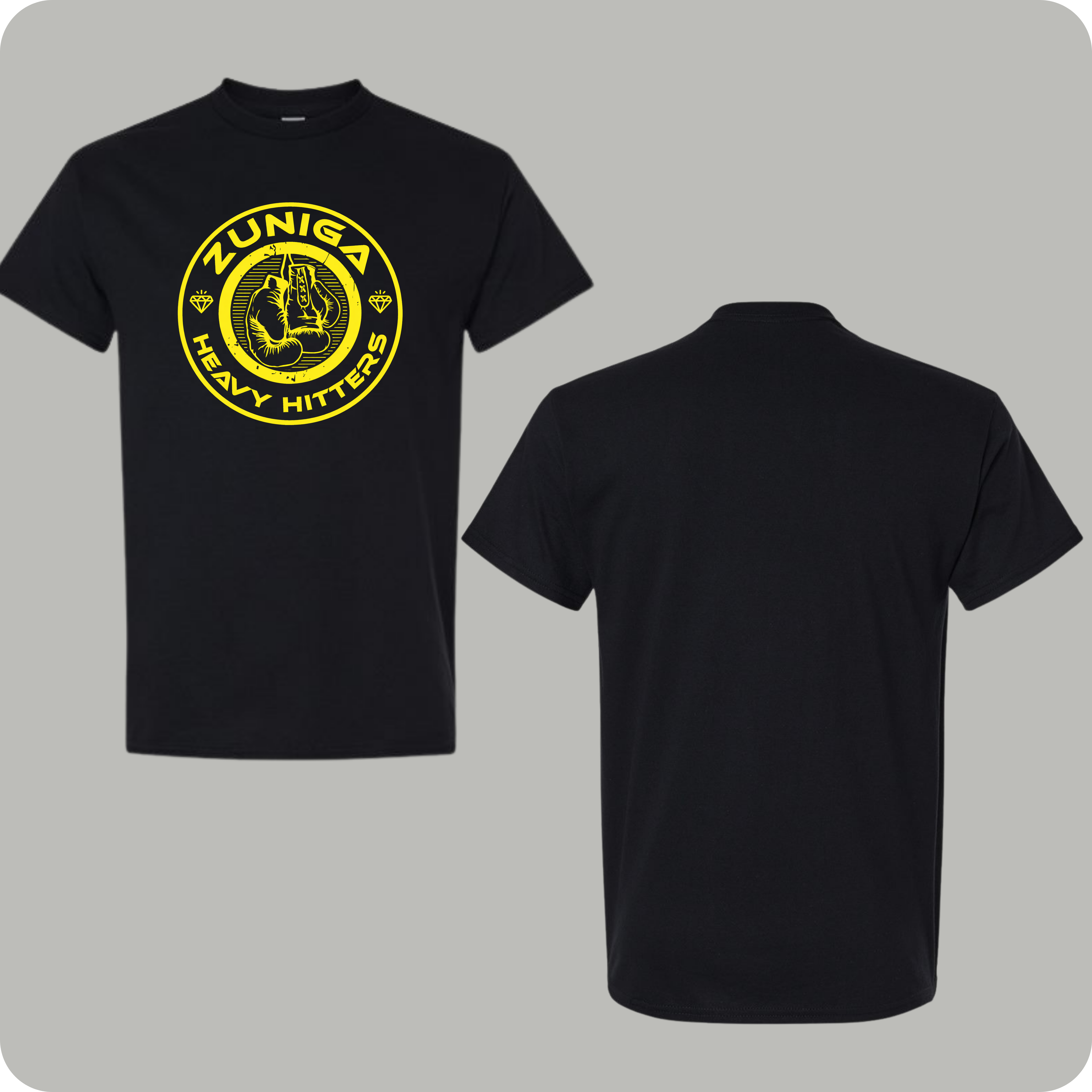 Heavy Hitters - Black Tshirt - Front Design