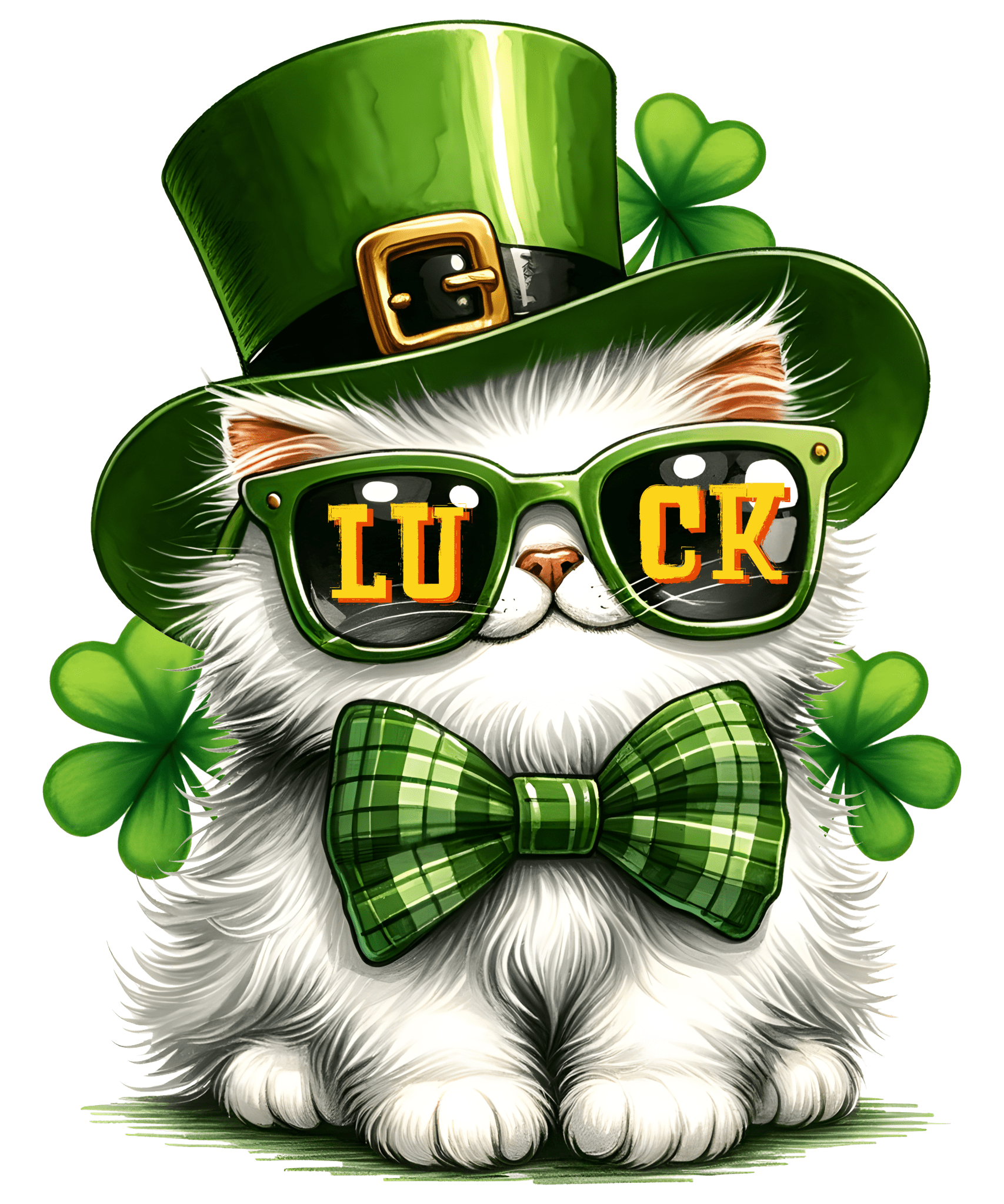 St. Patrick's Day Cool Lucky Cat Design | DTF Jersey
