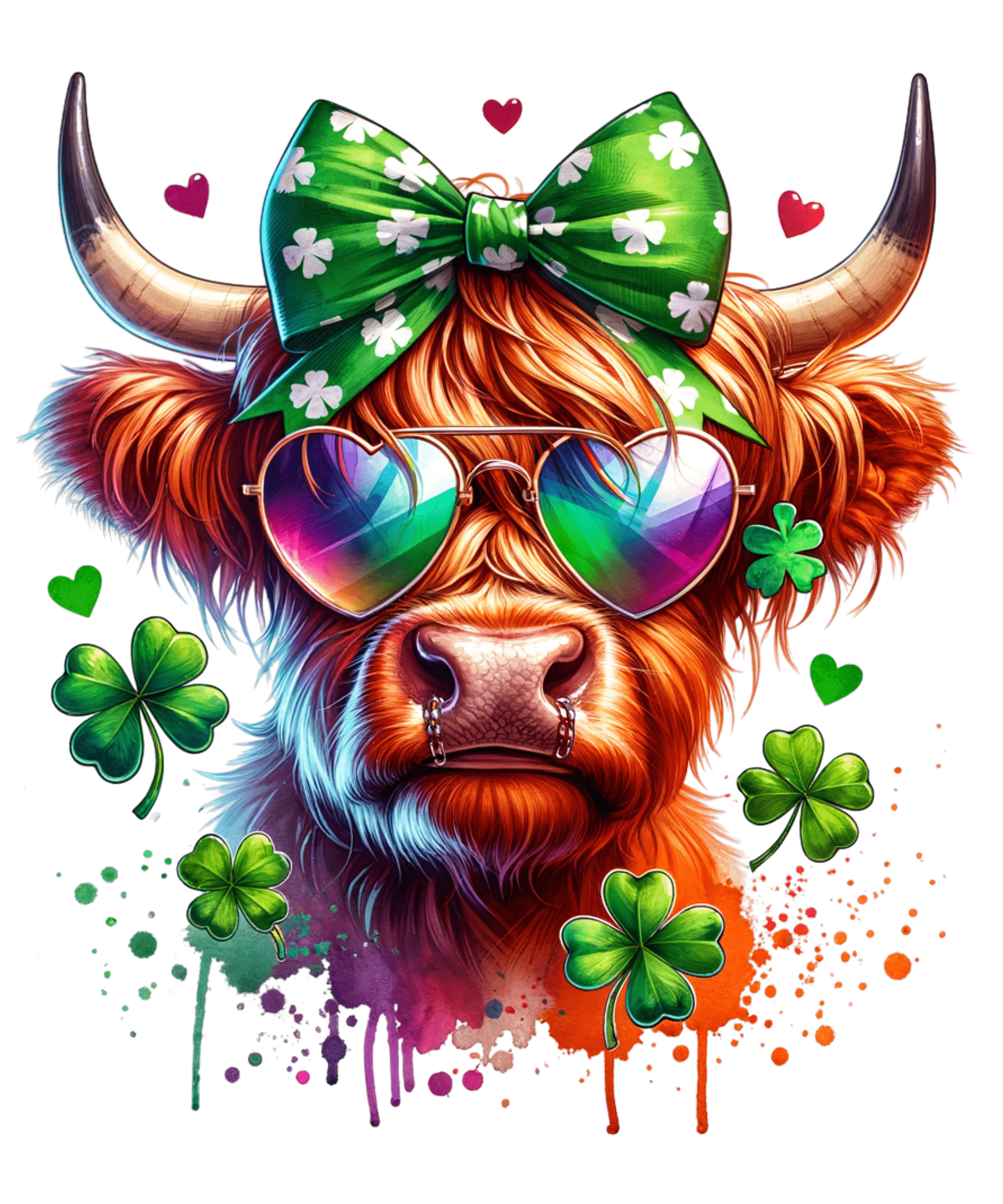 St Paddy's Day Patrick's Day Cool Highland Cow | DTF Jersey