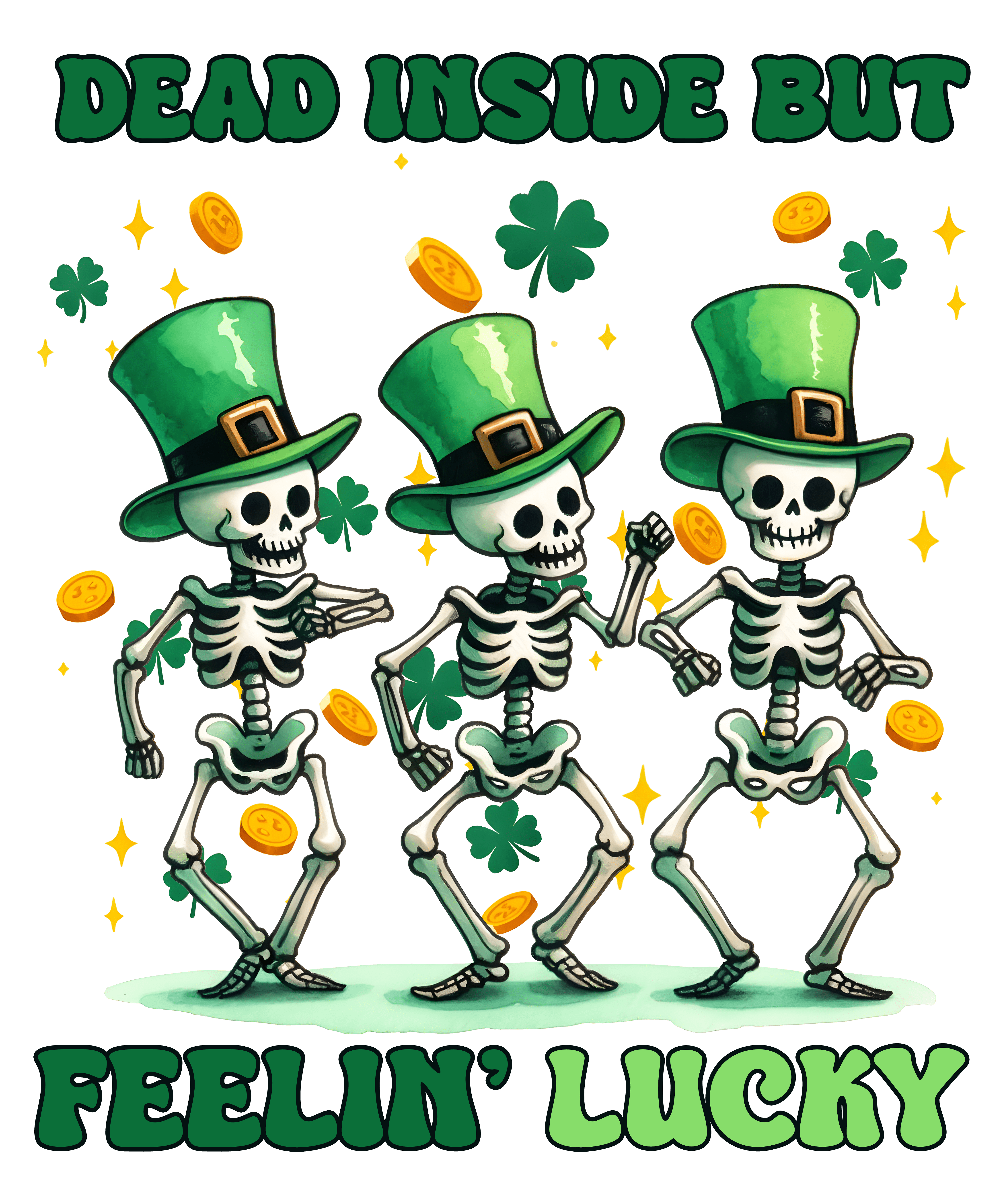 St Patrick's Day Funny Skeletons Design | DTF Jersey