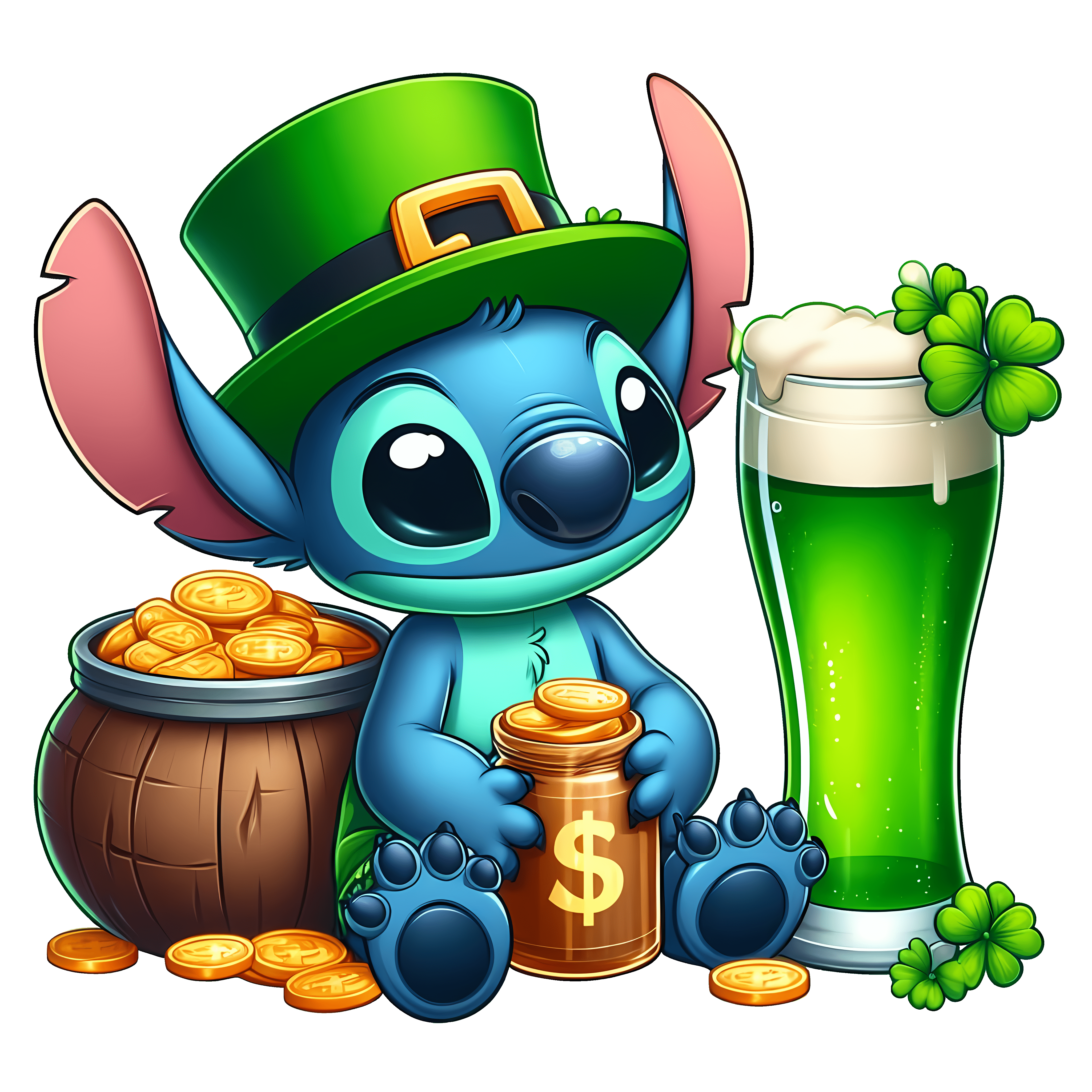 Lilo and Stitch St. Patty's Day Design | DTF Jersey