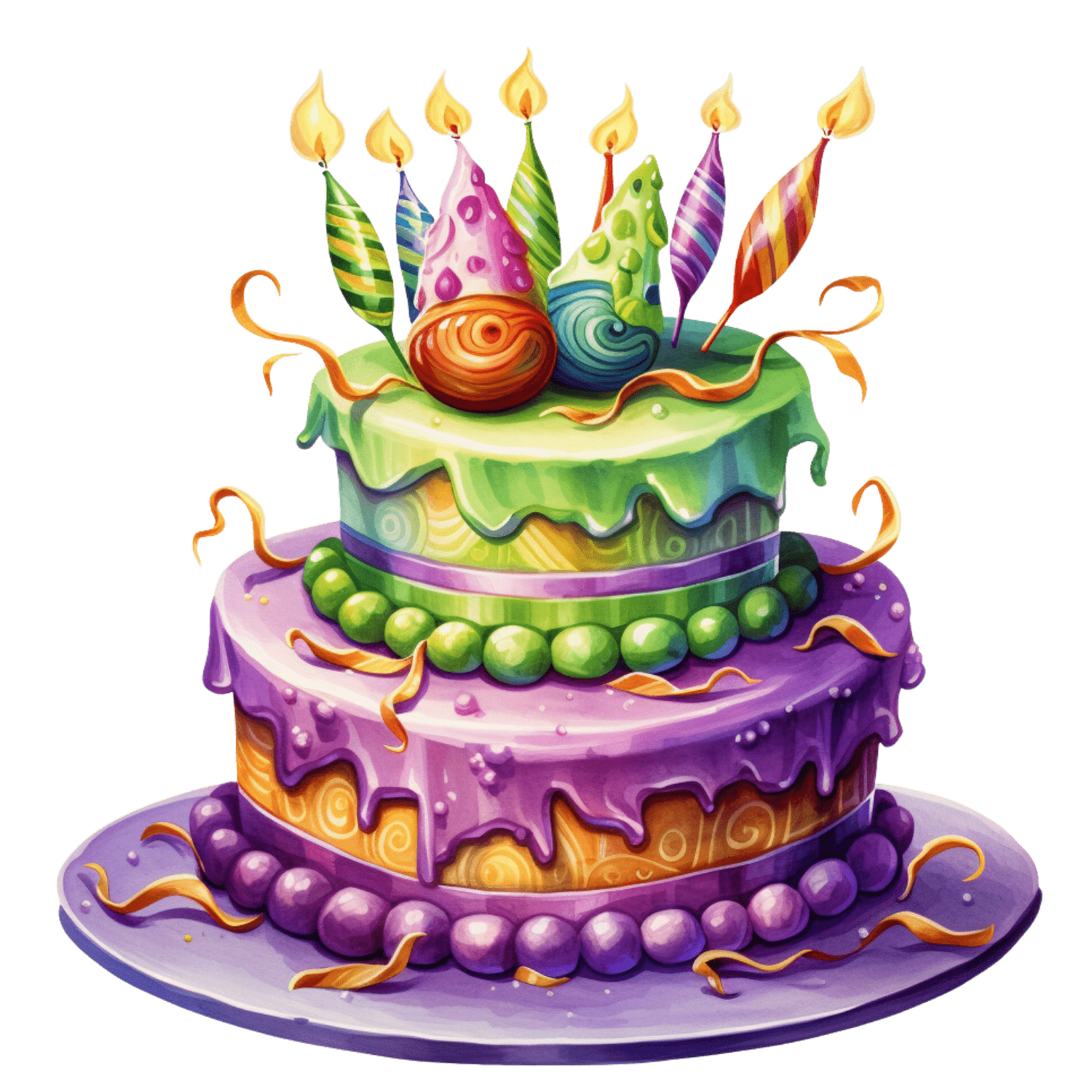 Mardi Gras Cake Design - DTF Ready To Press