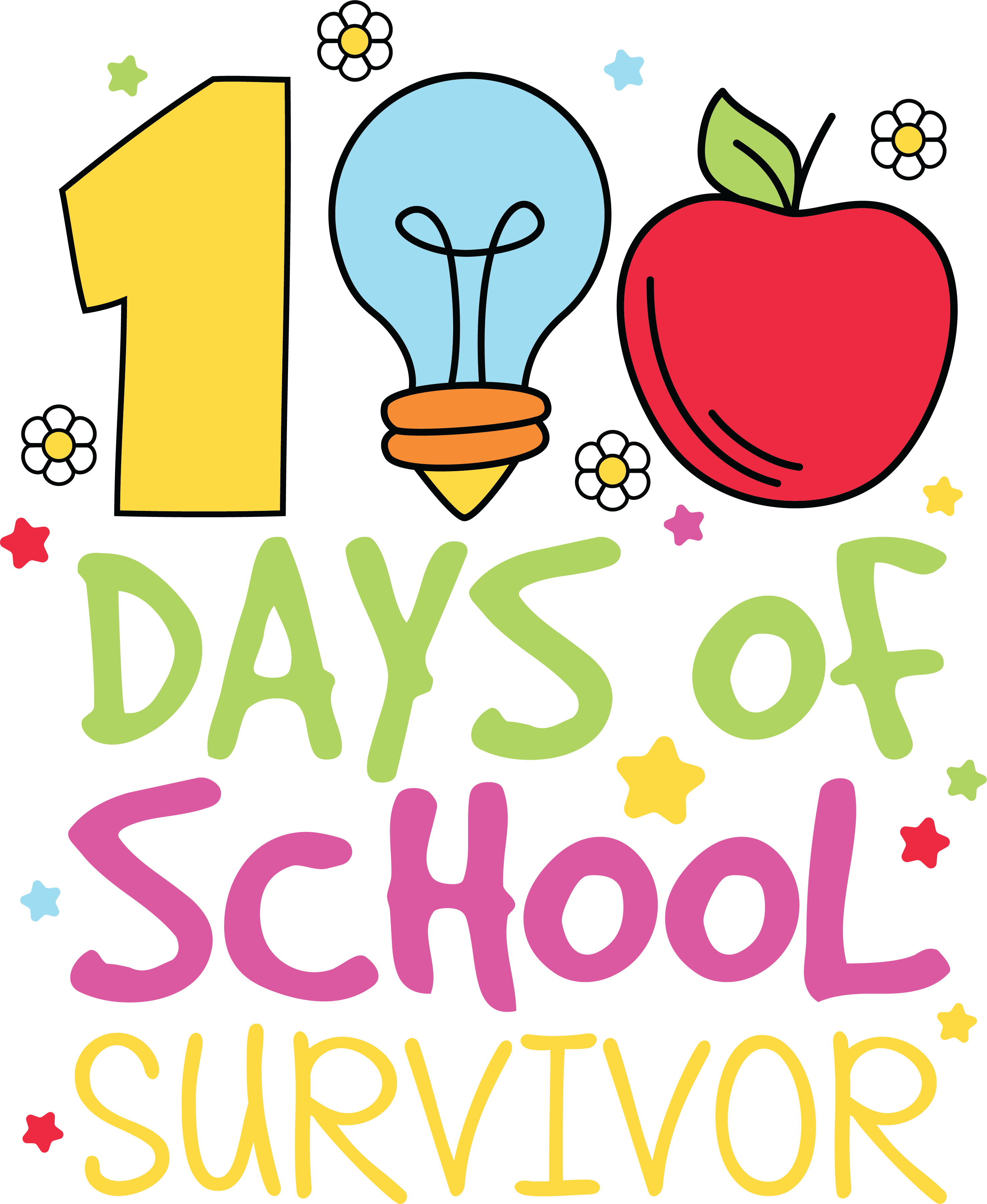 100 Days of School Survivor | DTF Ready To Press Designs