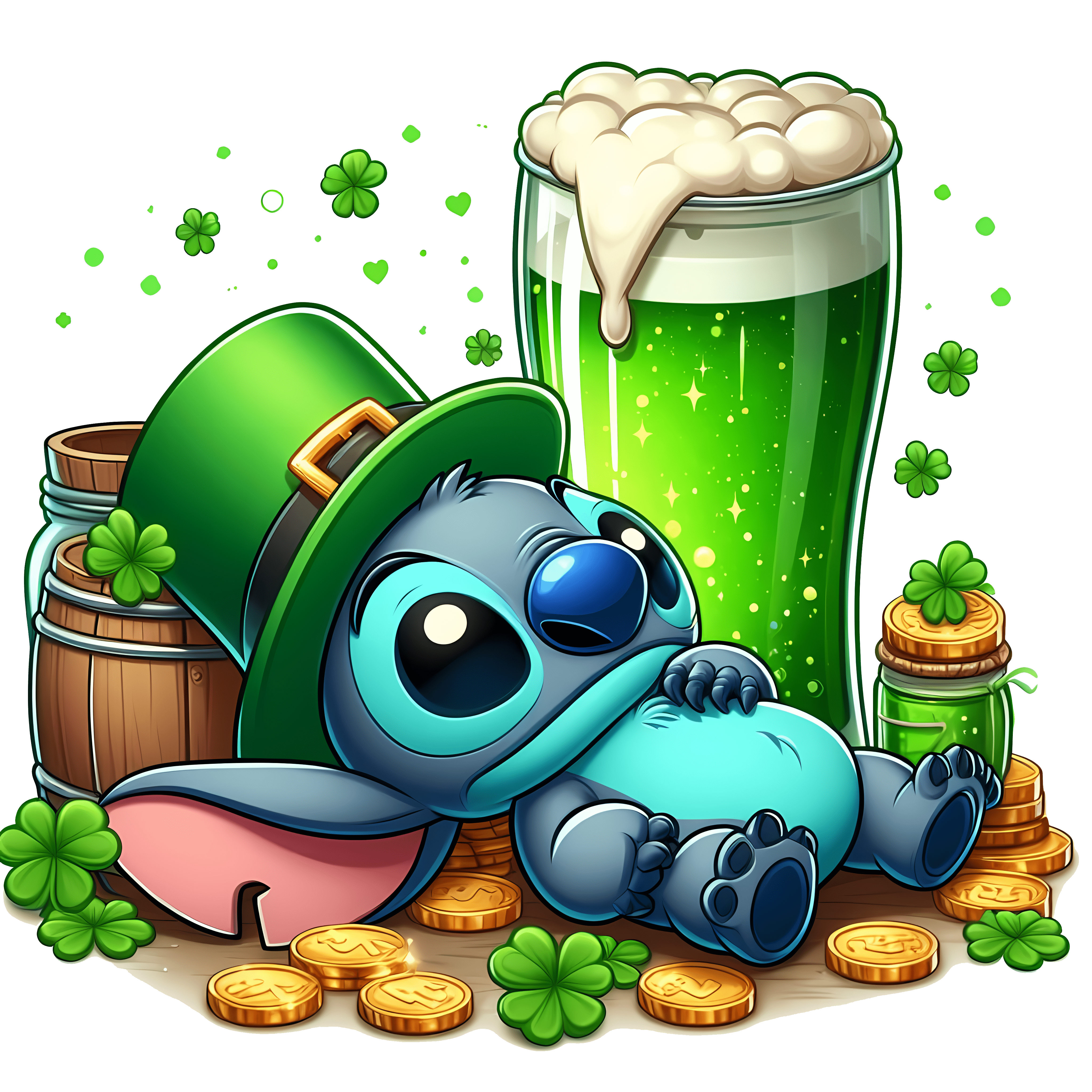Disney Stitch St Patrick's Day Irish Design | DTF Jersey